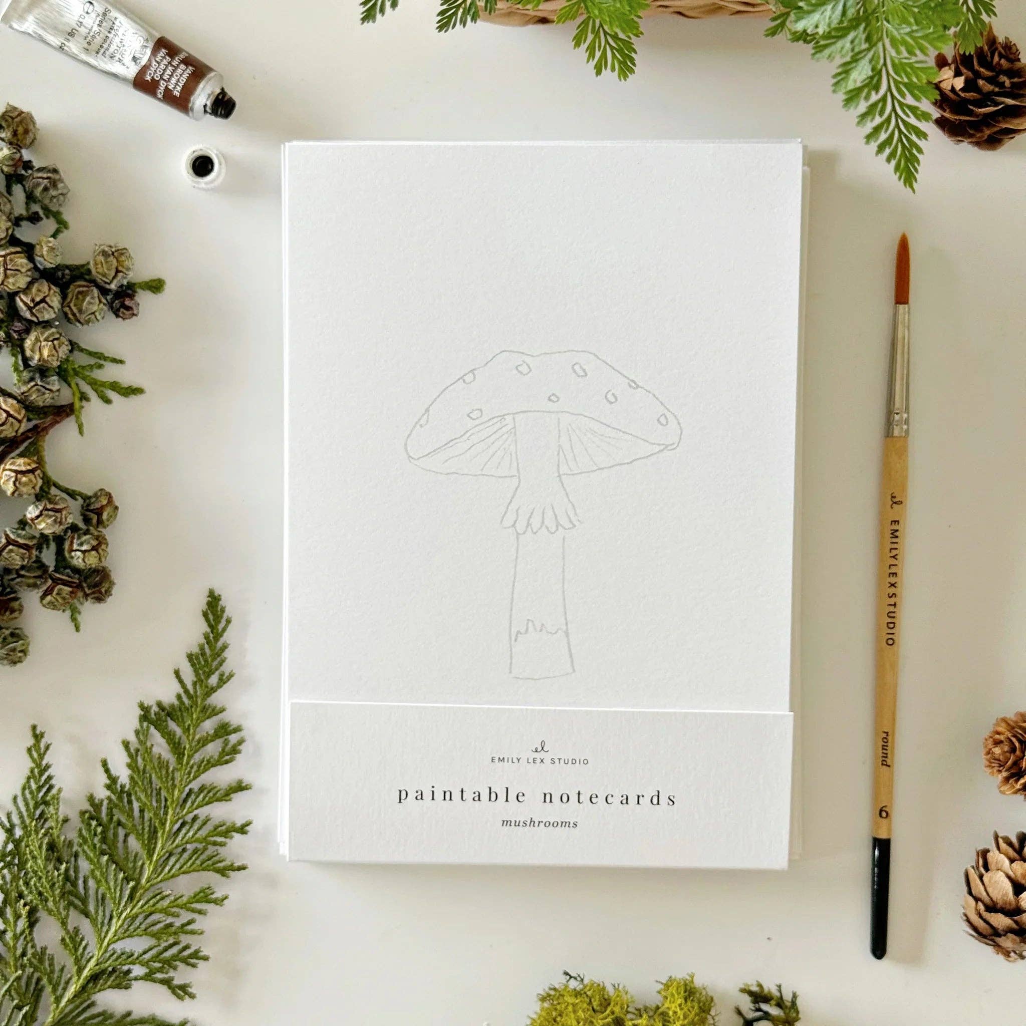 Mushrooms paintable watercolor notecard set - Image 7