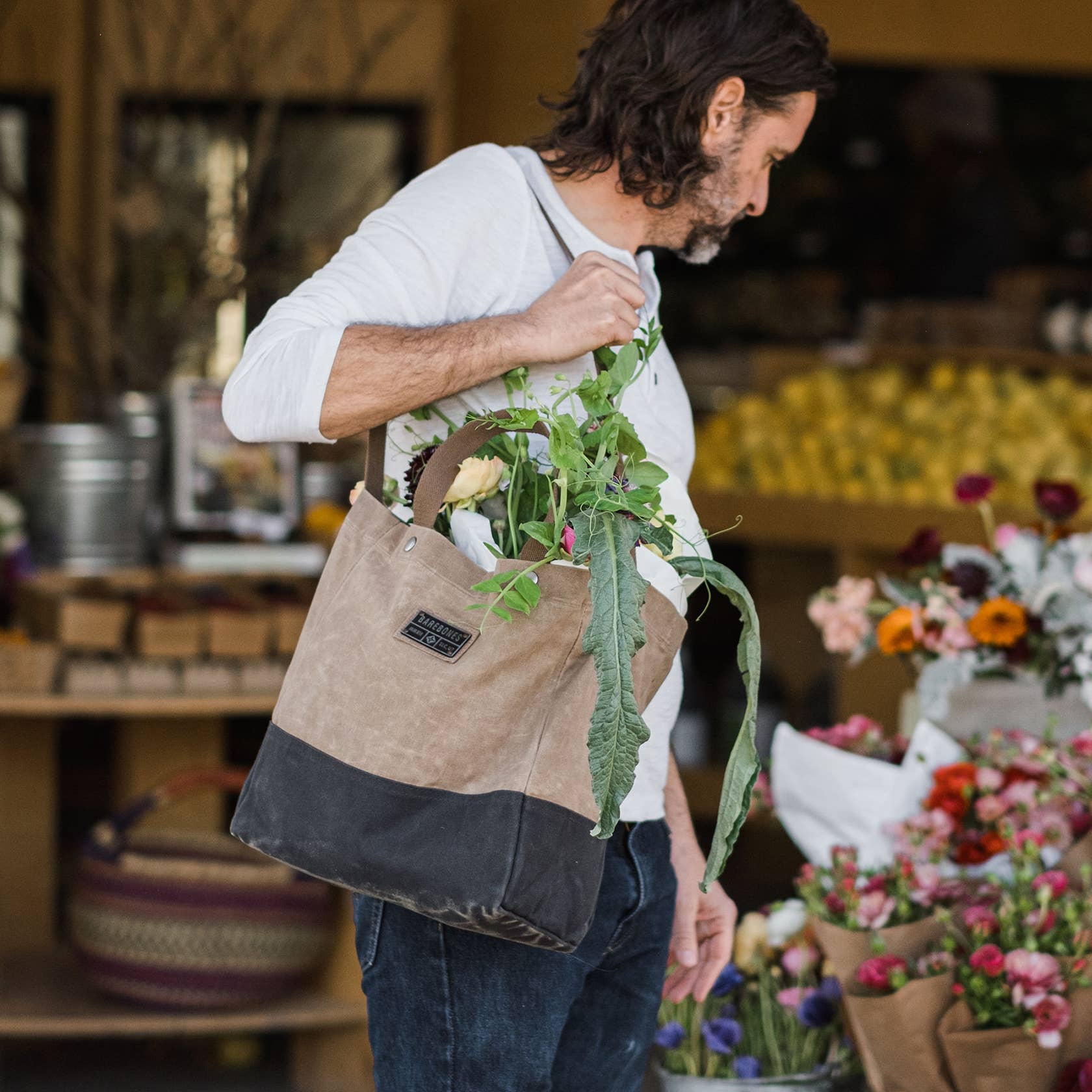 Neelum Market Tote Bag - Waxed Canvas Bag - Image 4