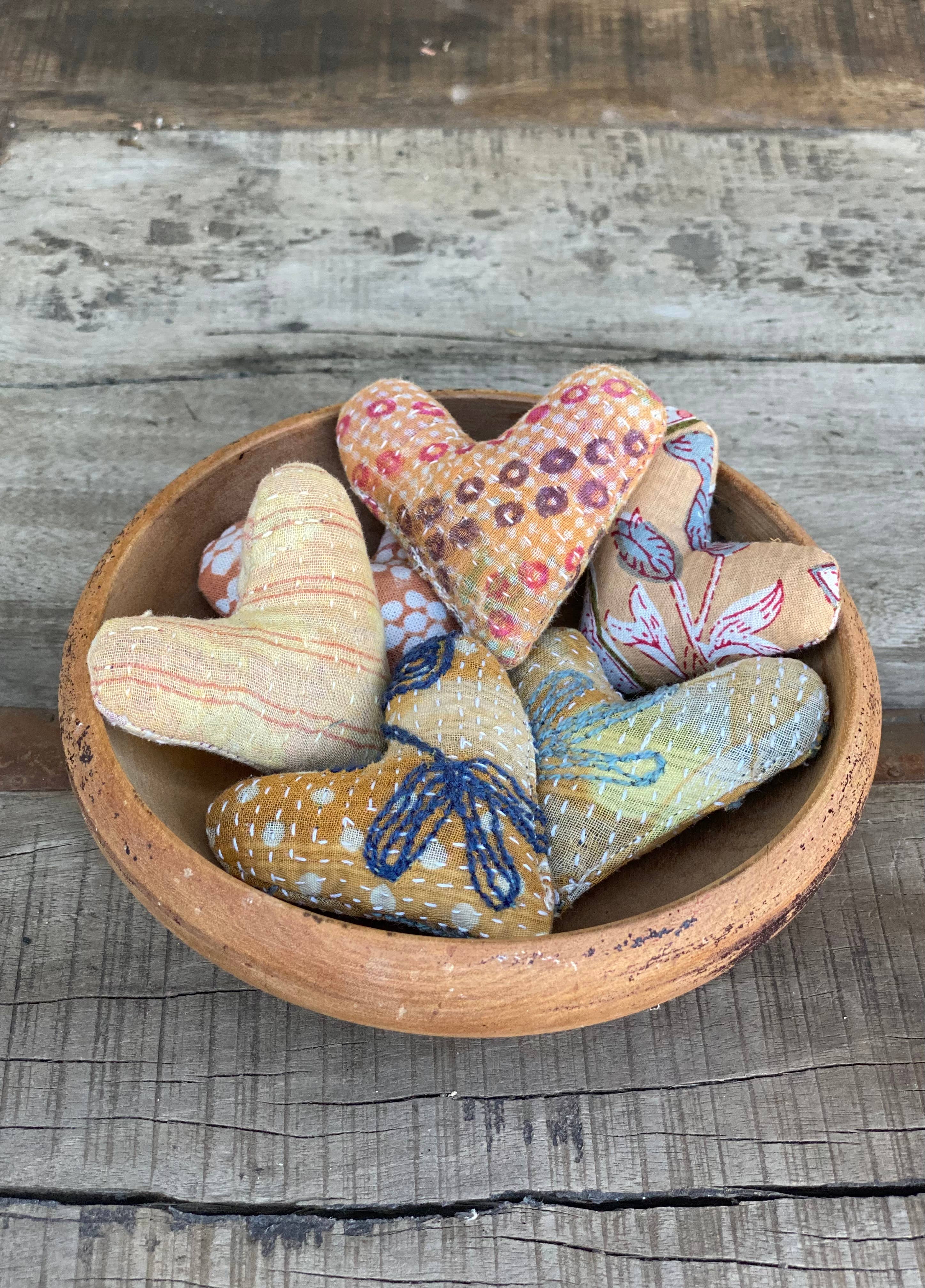 Neutral Print Mini Lavender Heart Sachets - Image 3