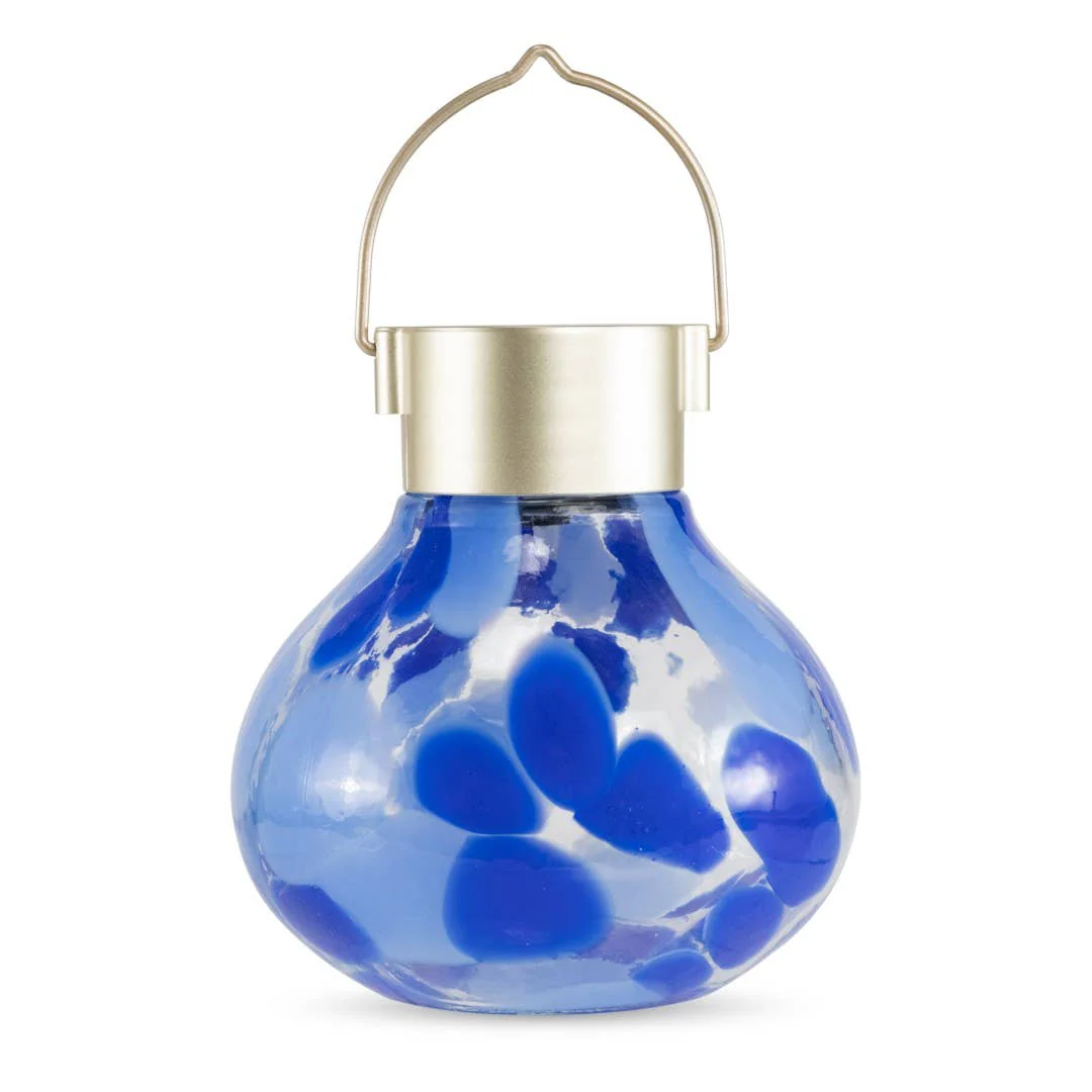 'Periwinkle' Tea Lantern - Glass Outdoor Solar Lantern - Image 5