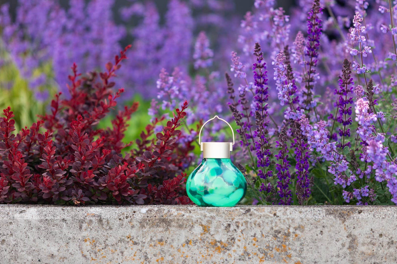 'Teal' Tea Lantern - Glass Outdoor Solar Lantern - Image 10