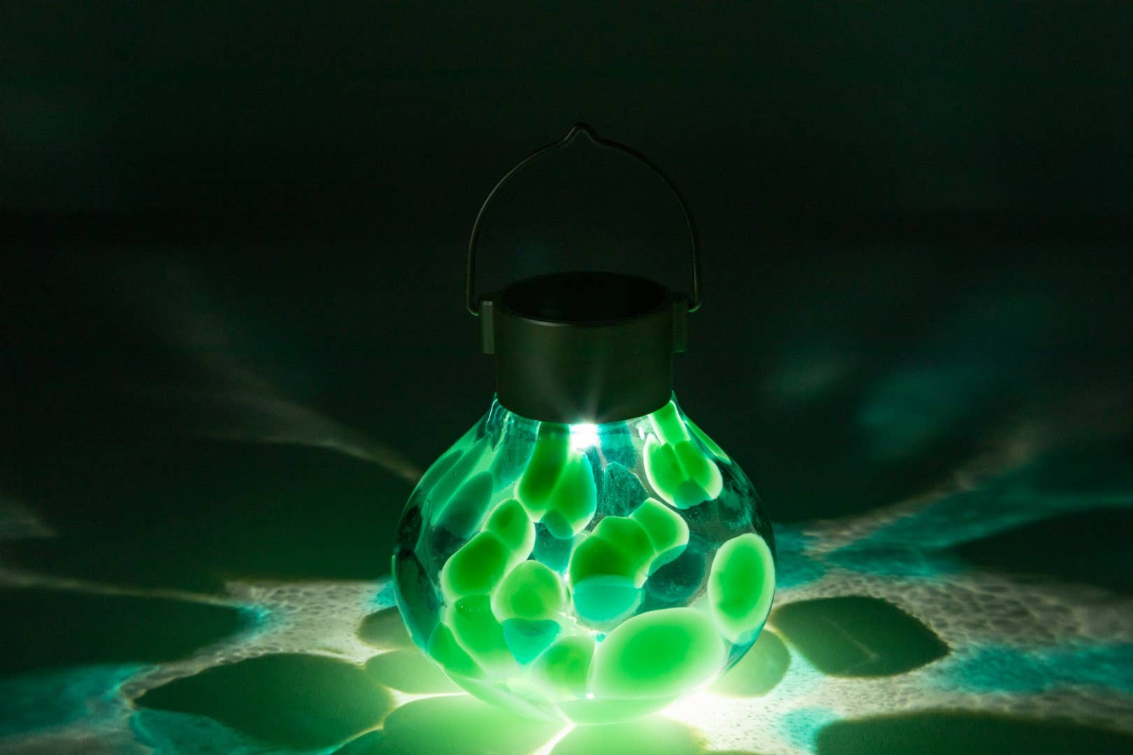 'Teal' Tea Lantern - Glass Outdoor Solar Lantern - Image 13