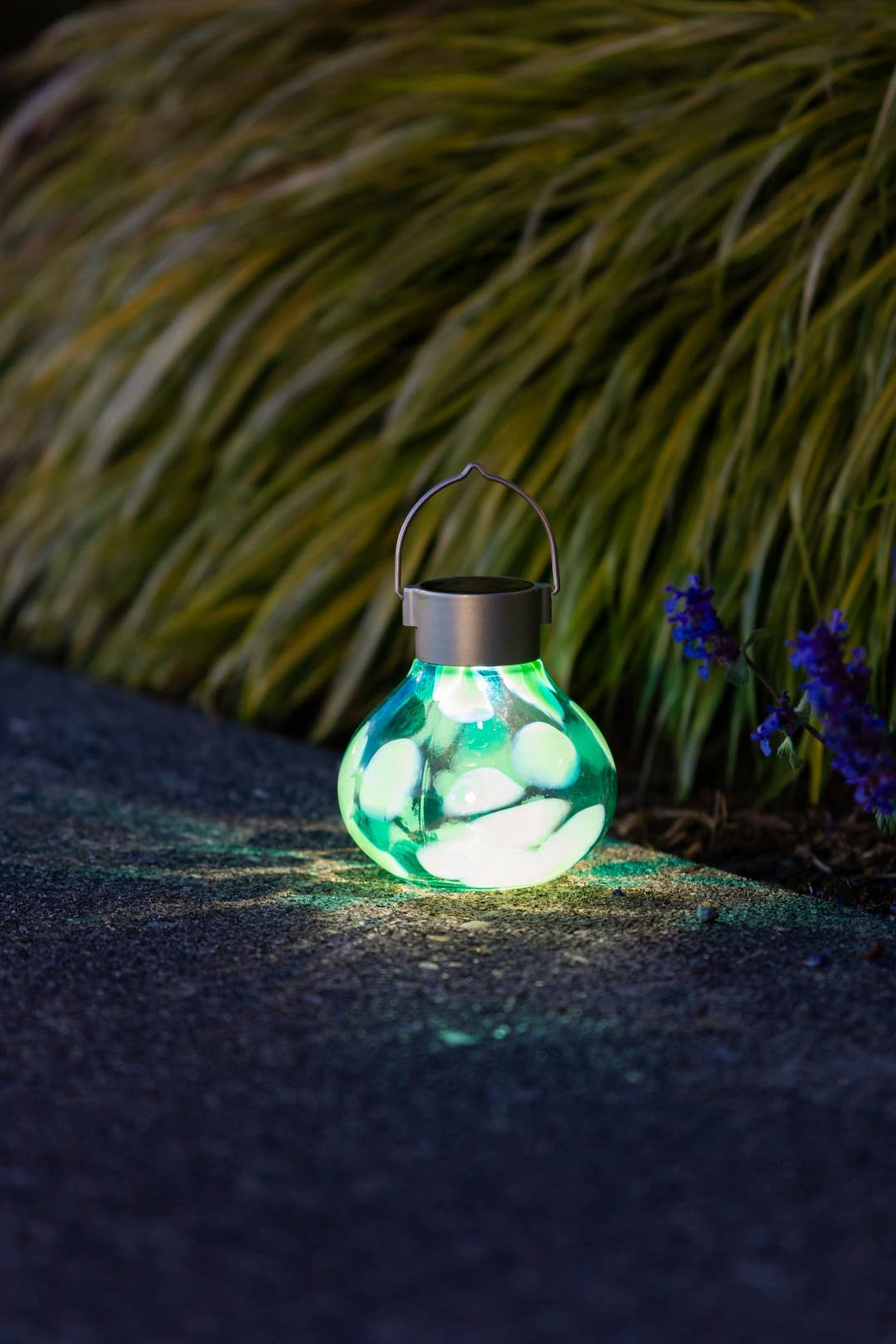 'Teal' Tea Lantern - Glass Outdoor Solar Lantern - Image 14