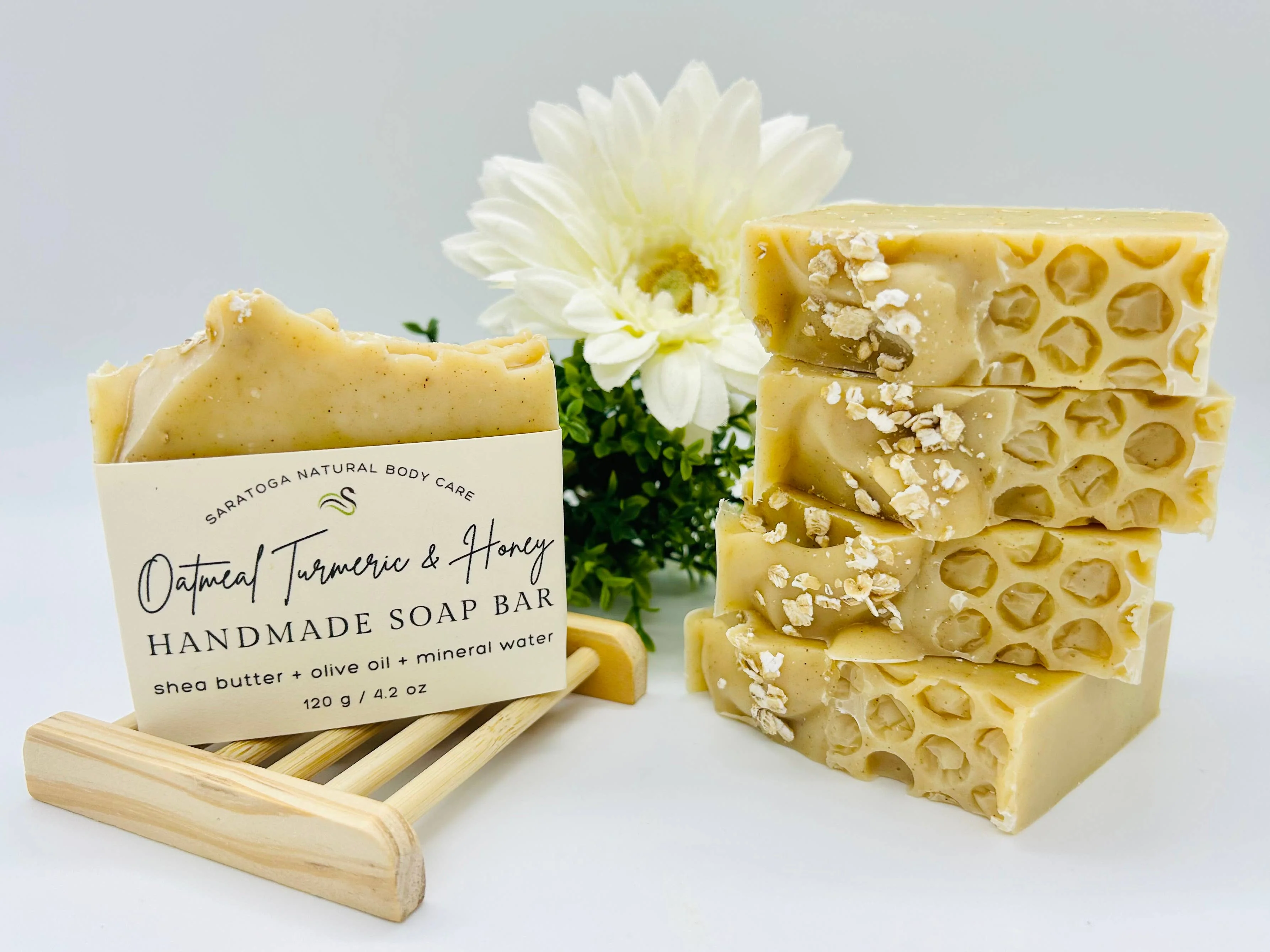 Oatmeal Turmeric & Honey Handmade Soap Bar - Image 5