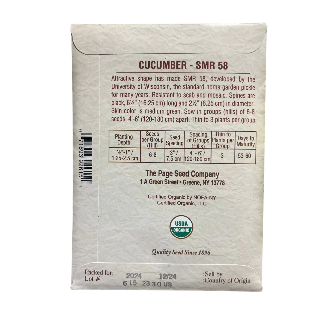 Organic Cucumber - SMR (Pickler) Seeds - Image 2