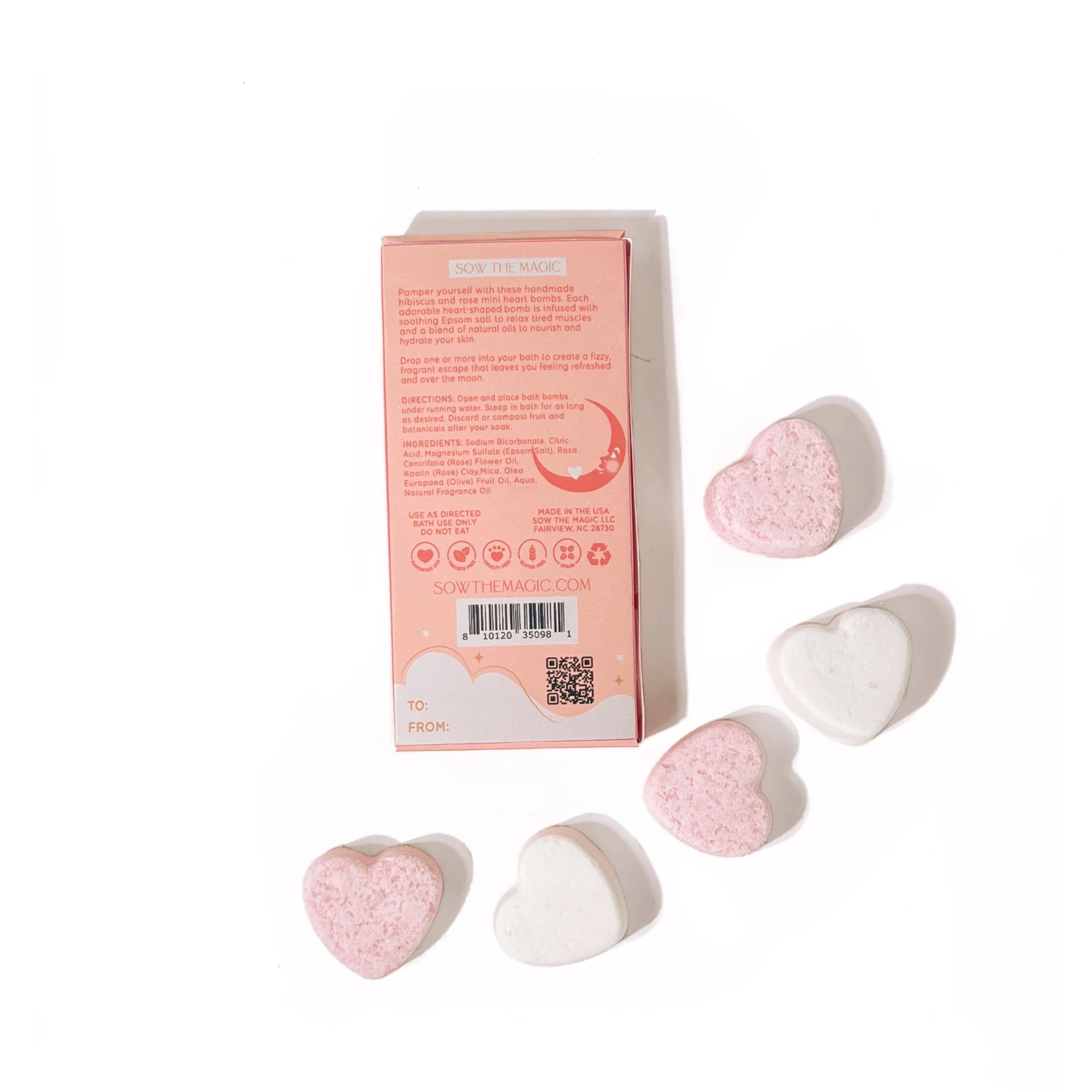Over The Moon Mini Sweet Heart Bath Bombs Gift Set - Image 6