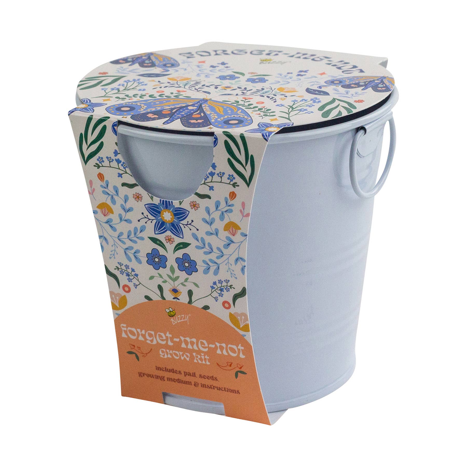 Painted Flower Grow Pail – Forget-Me-Not Indoor Garden Gift - Image 4