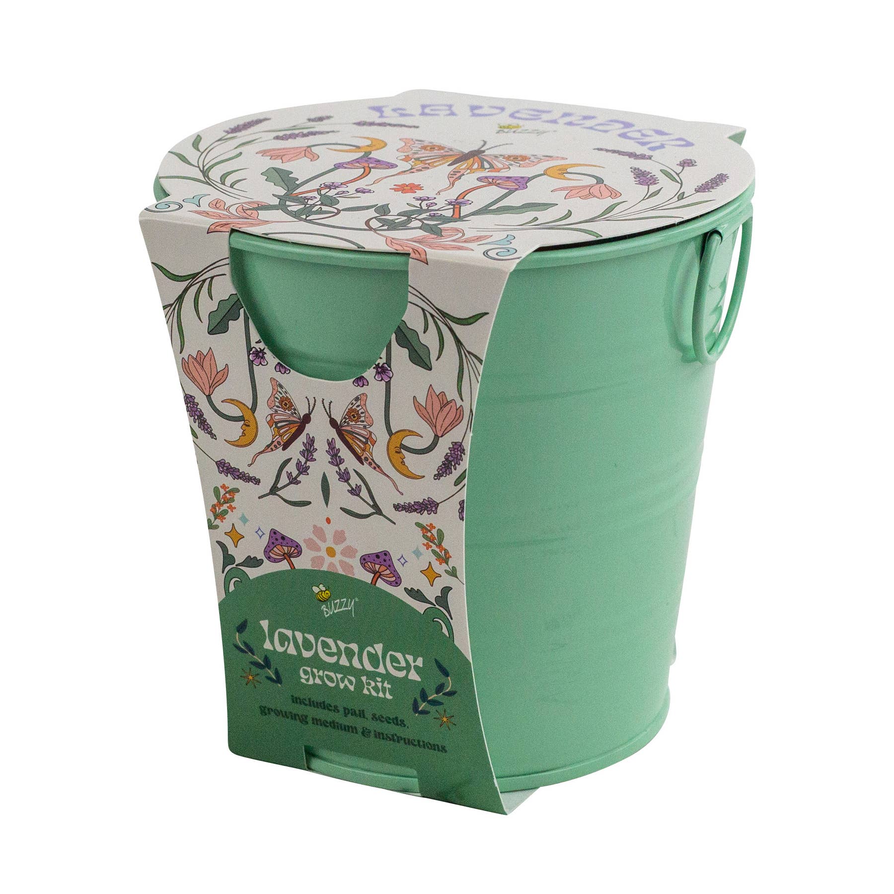 Painted Flower Grow Pail – Lavender Indoor Garden Gift - Image 3