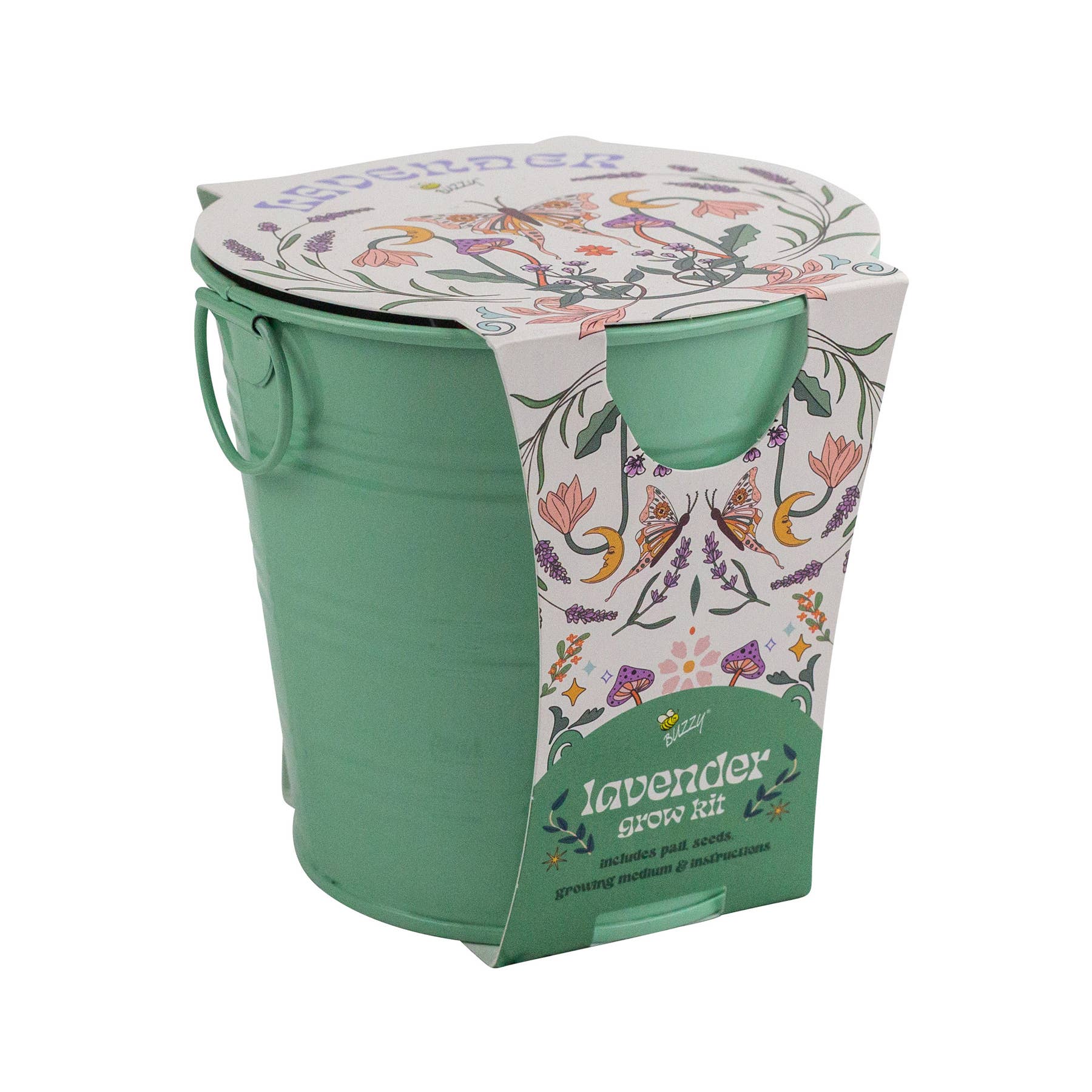 Painted Flower Grow Pail – Lavender Indoor Garden Gift - Image 4