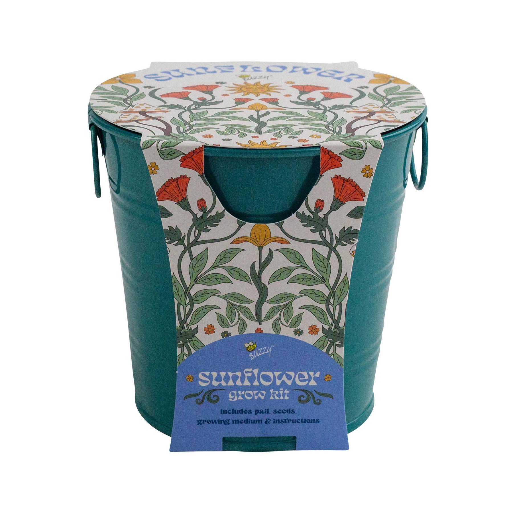 Painted Flower Grow Pail – Sunflower Indoor Garden Gift - Image 5