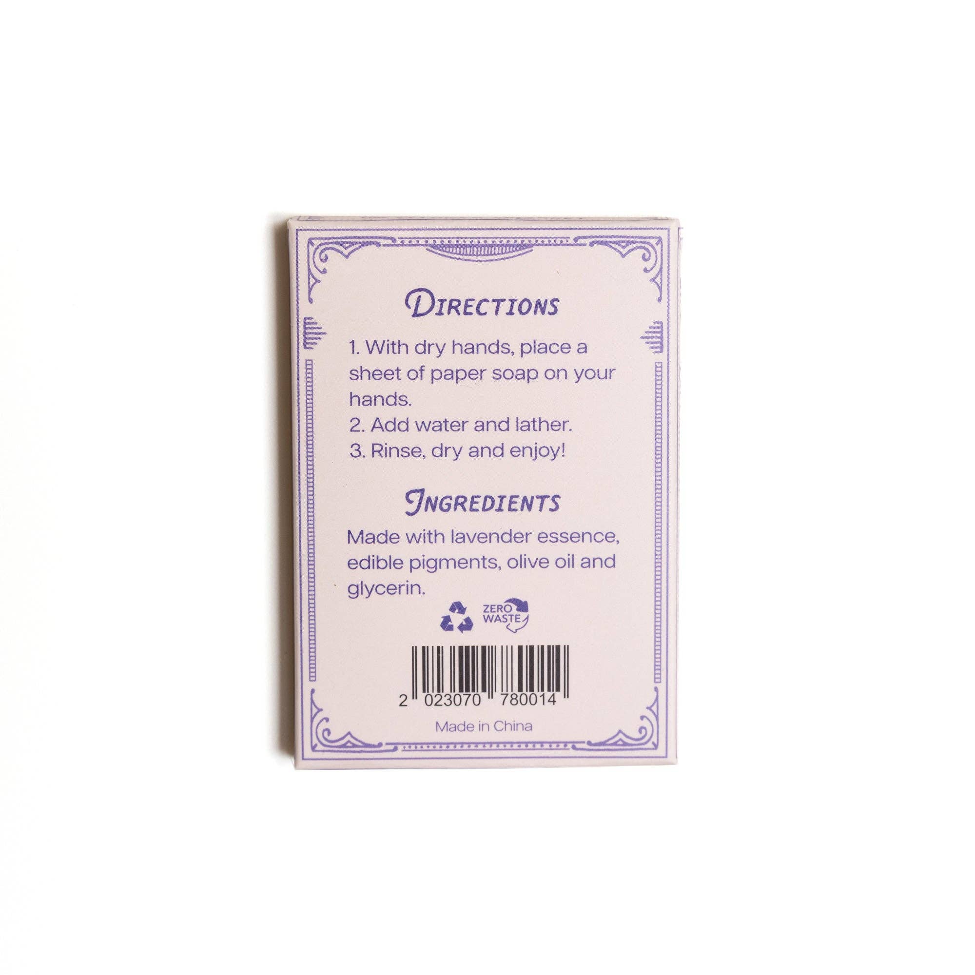 Paper Soap – Lavender Scent, Travel Size, 50 Sheets - Image 3
