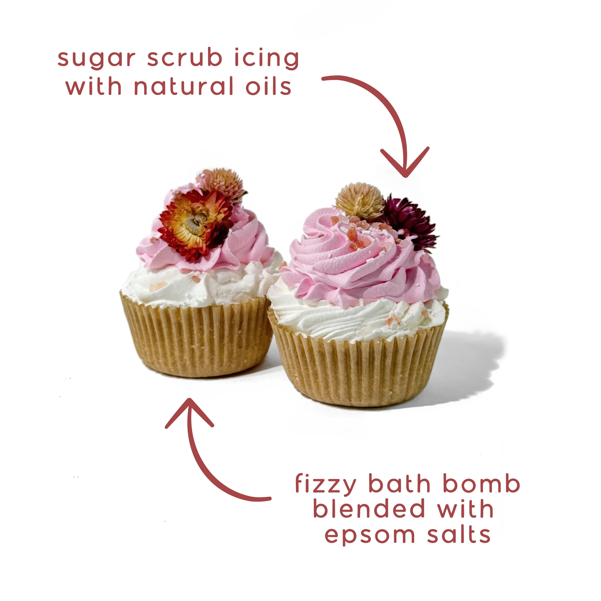 Peppermint Flowers Cupcake Bath Bomb - Image 2