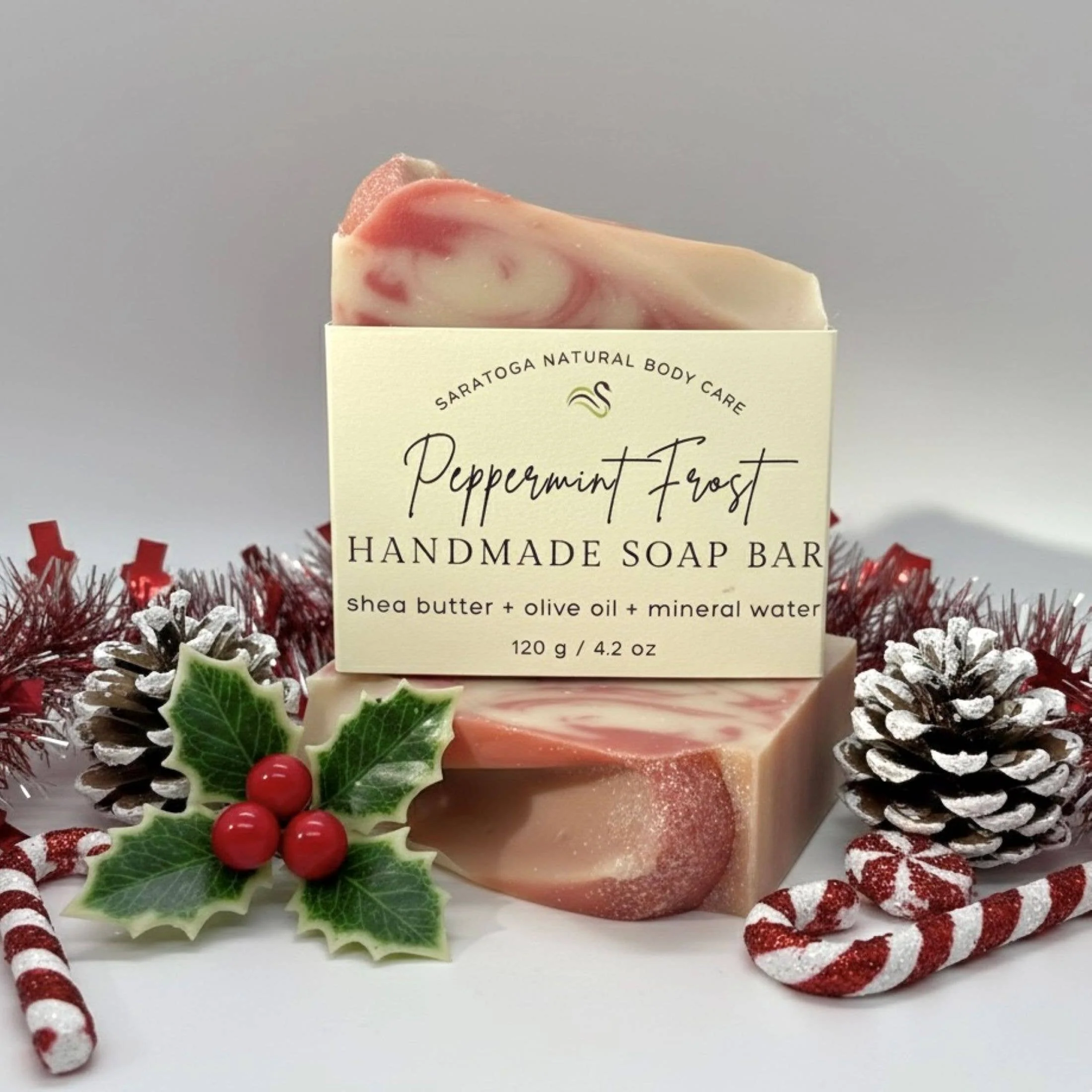 Peppermint Frost Handmade Soap Bar - Image 2