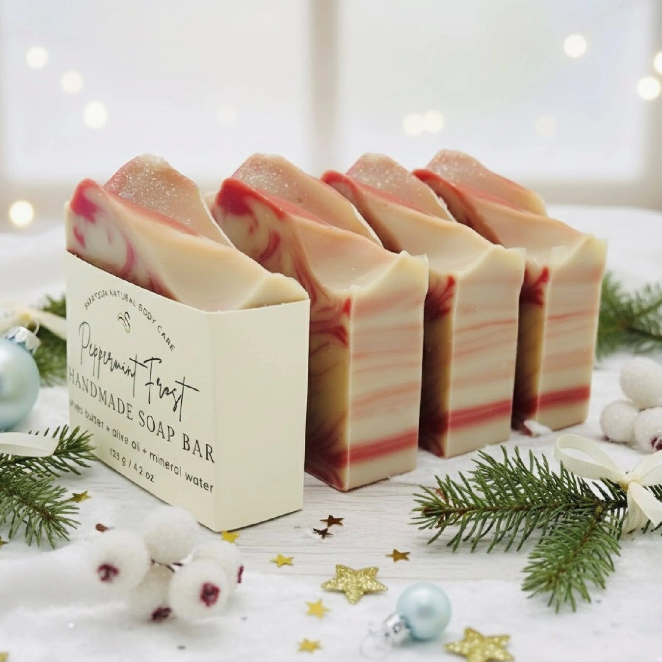 Peppermint Frost Handmade Soap Bar - Image 3