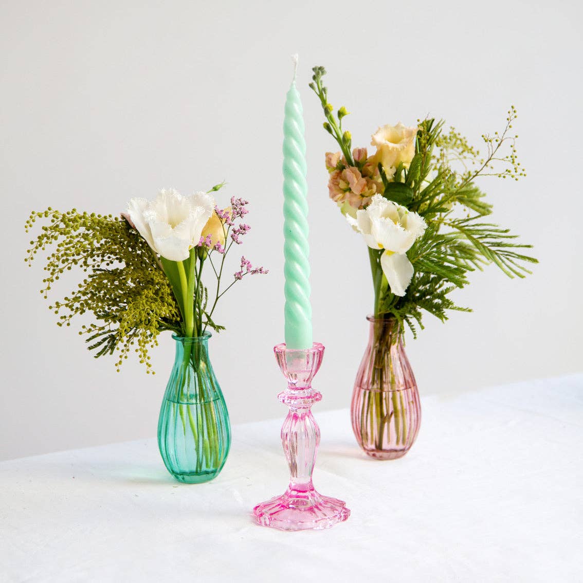 Pink Glass Candle Holder - Image 8