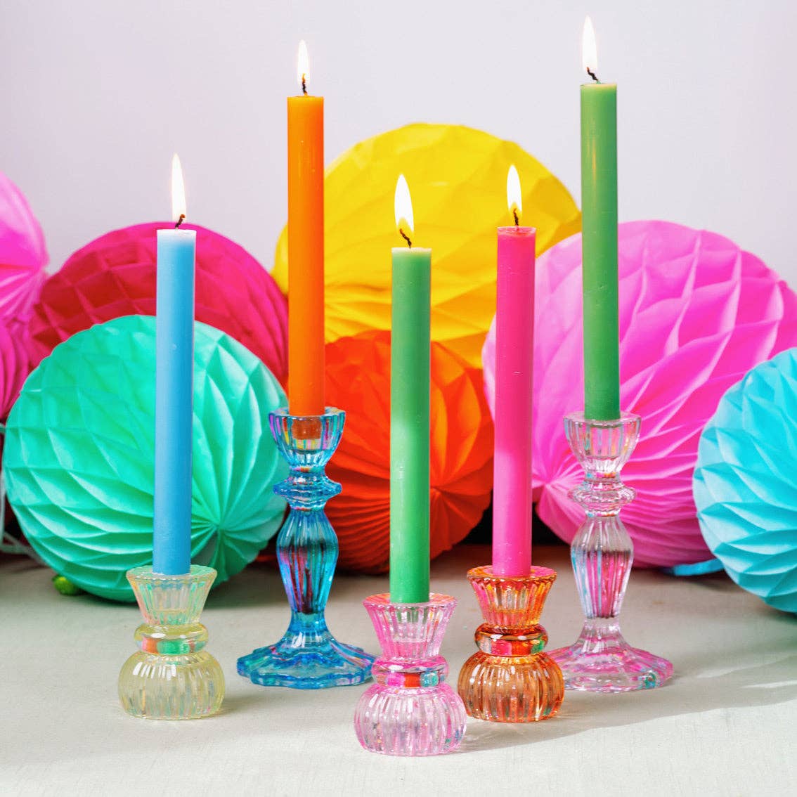Pink Glass Candle Holder - Image 9