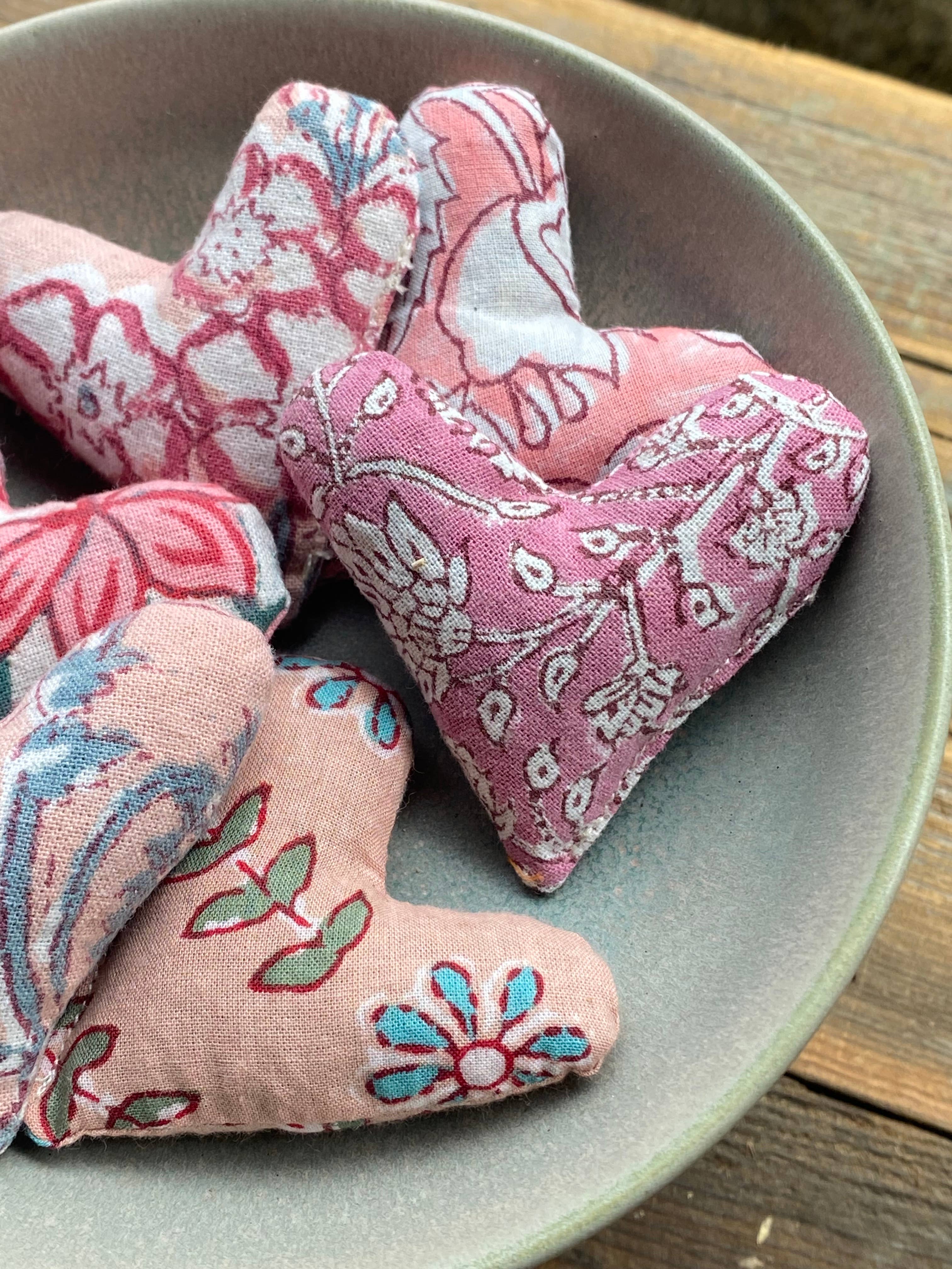 Pink Print Mini Lavender Heart Sachets - Image 3