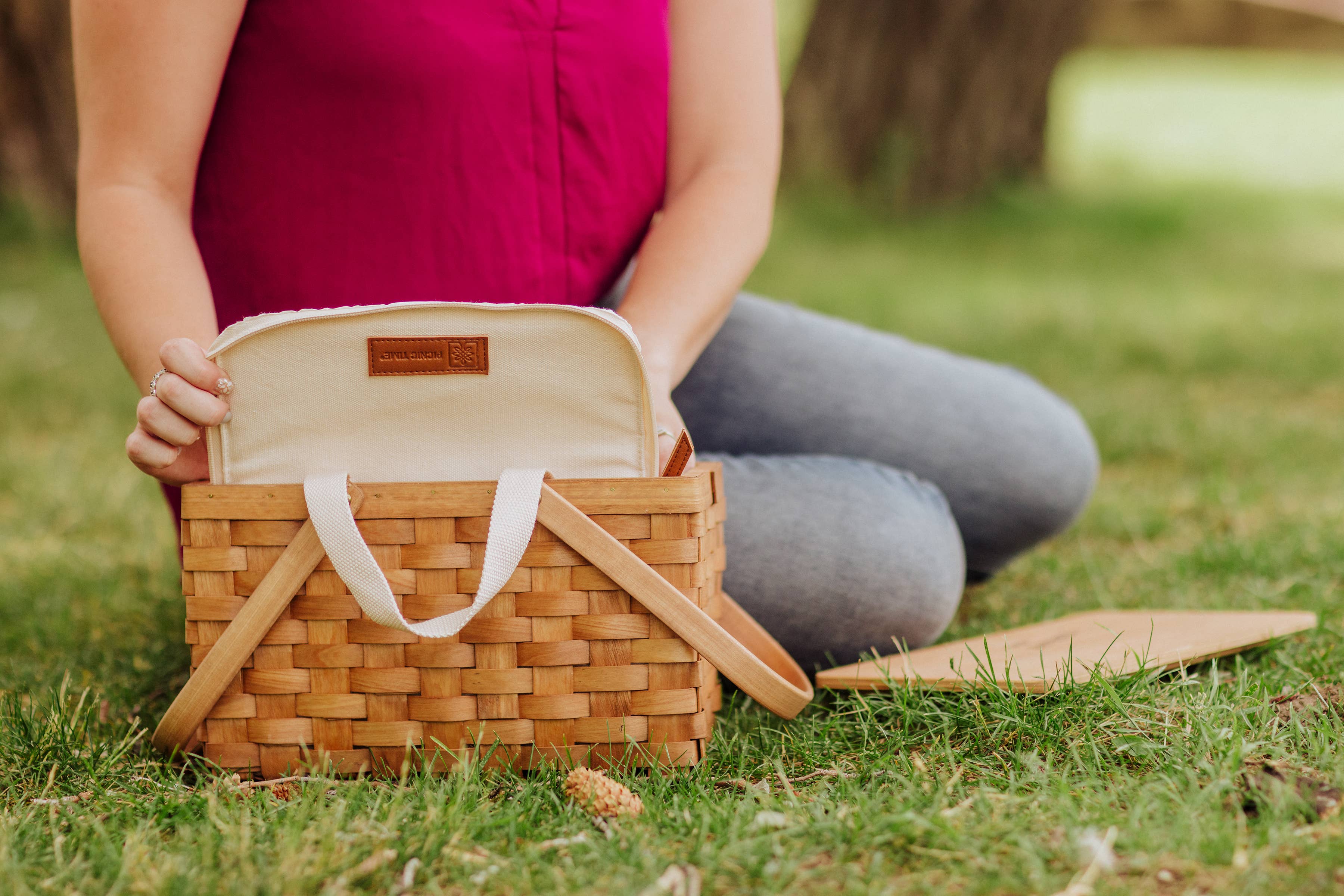Poppy Personal Picnic Basket, (Beige) - Image 14