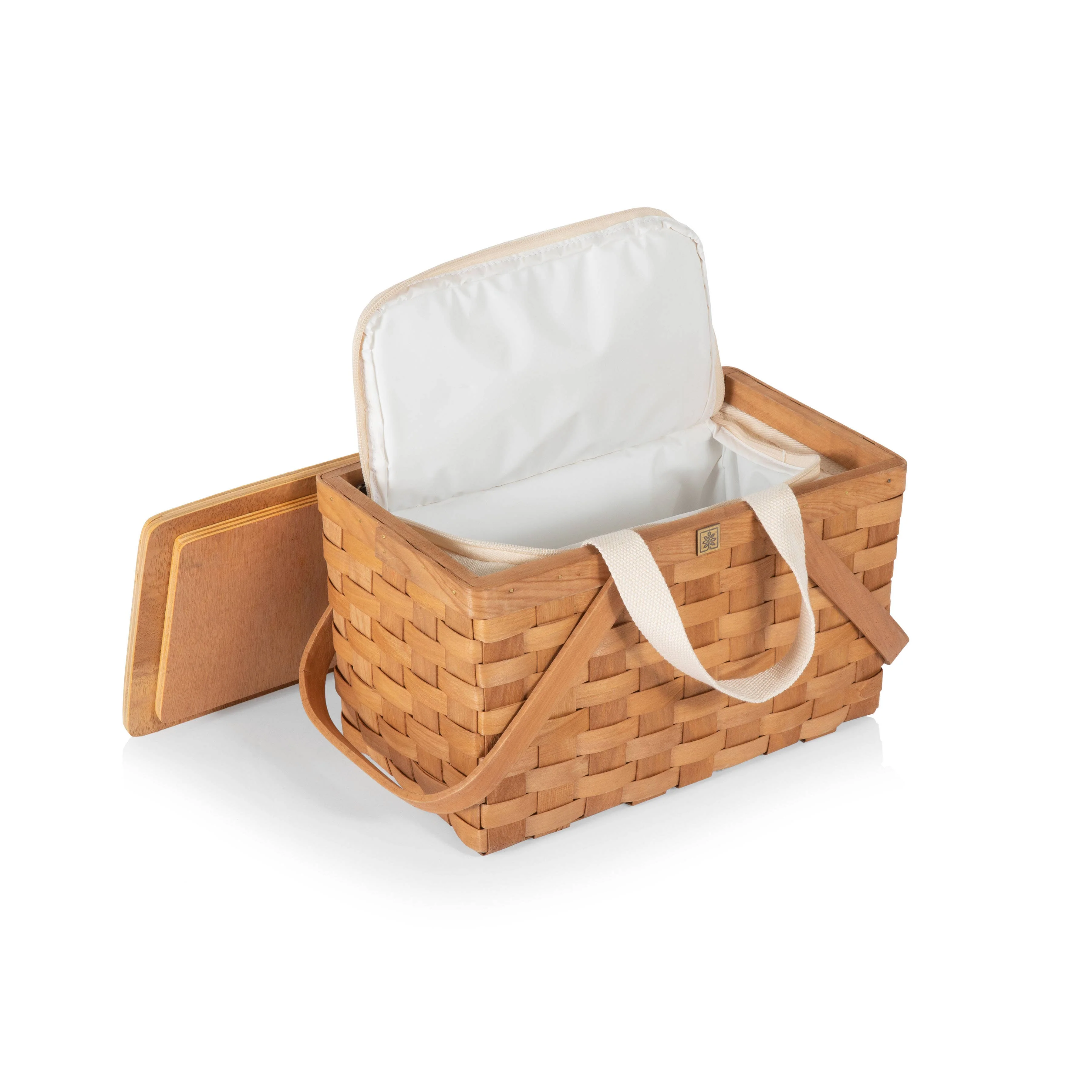Poppy Personal Picnic Basket, (Beige) - Image 5
