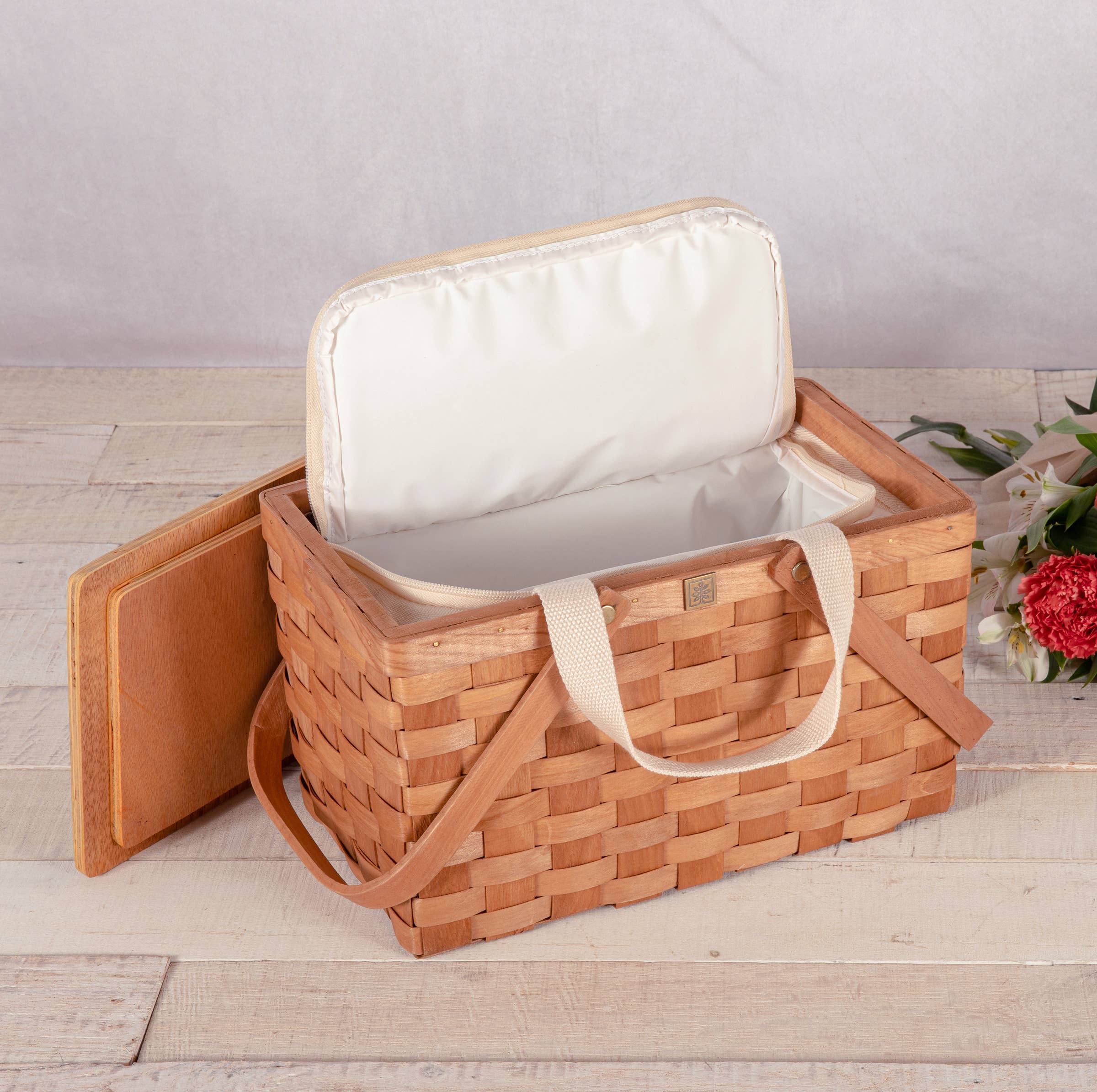 Poppy Personal Picnic Basket, (Beige) - Image 8