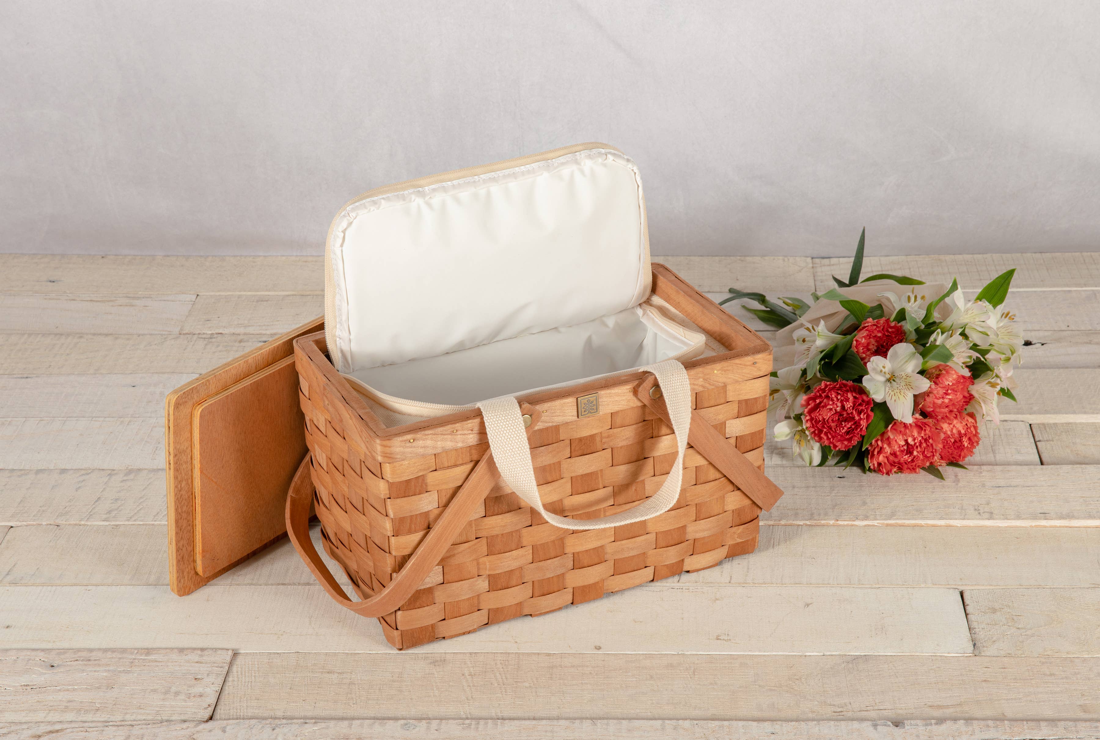 Poppy Personal Picnic Basket, (Beige) - Image 9
