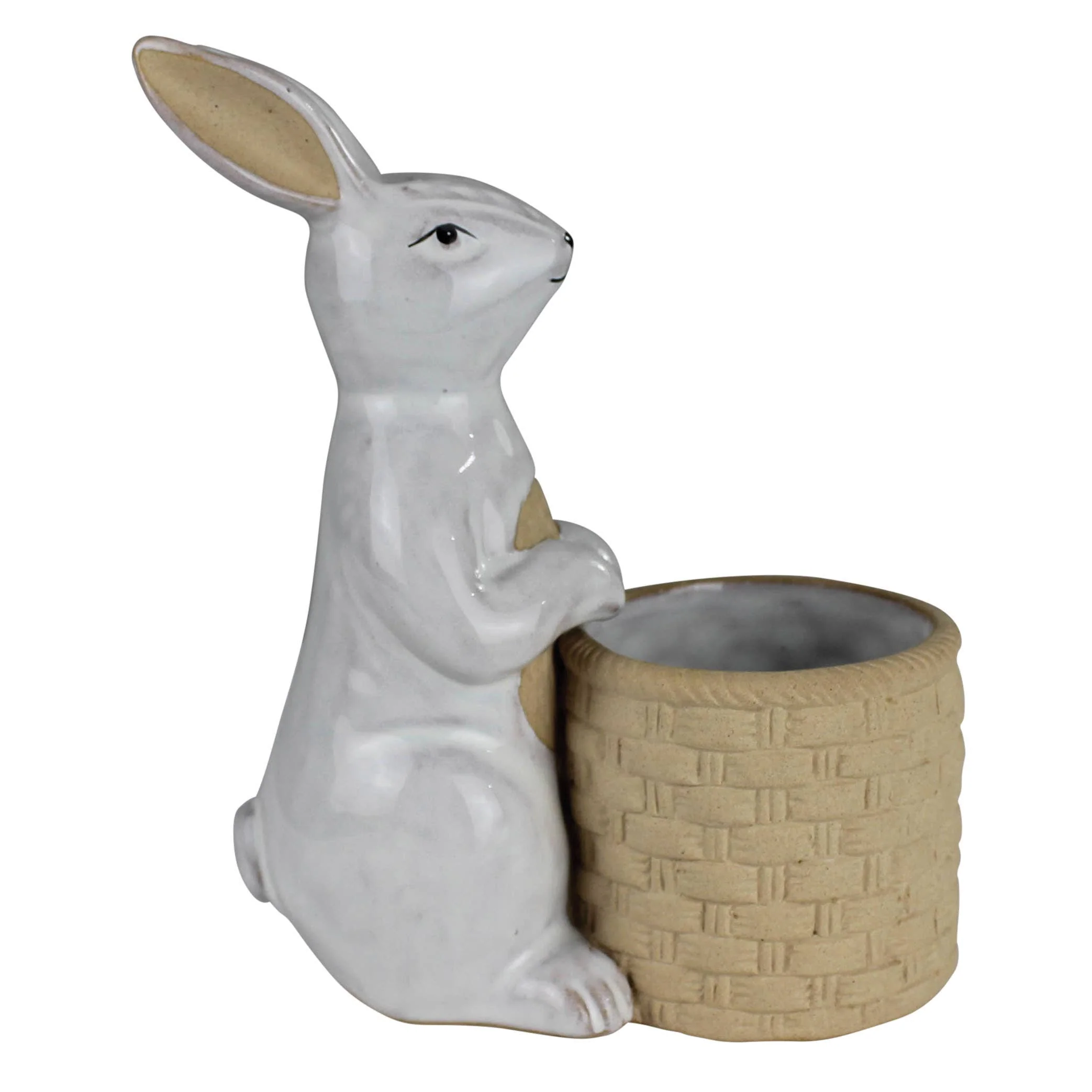 Rabbit with Basket, Ceramic - Image 3