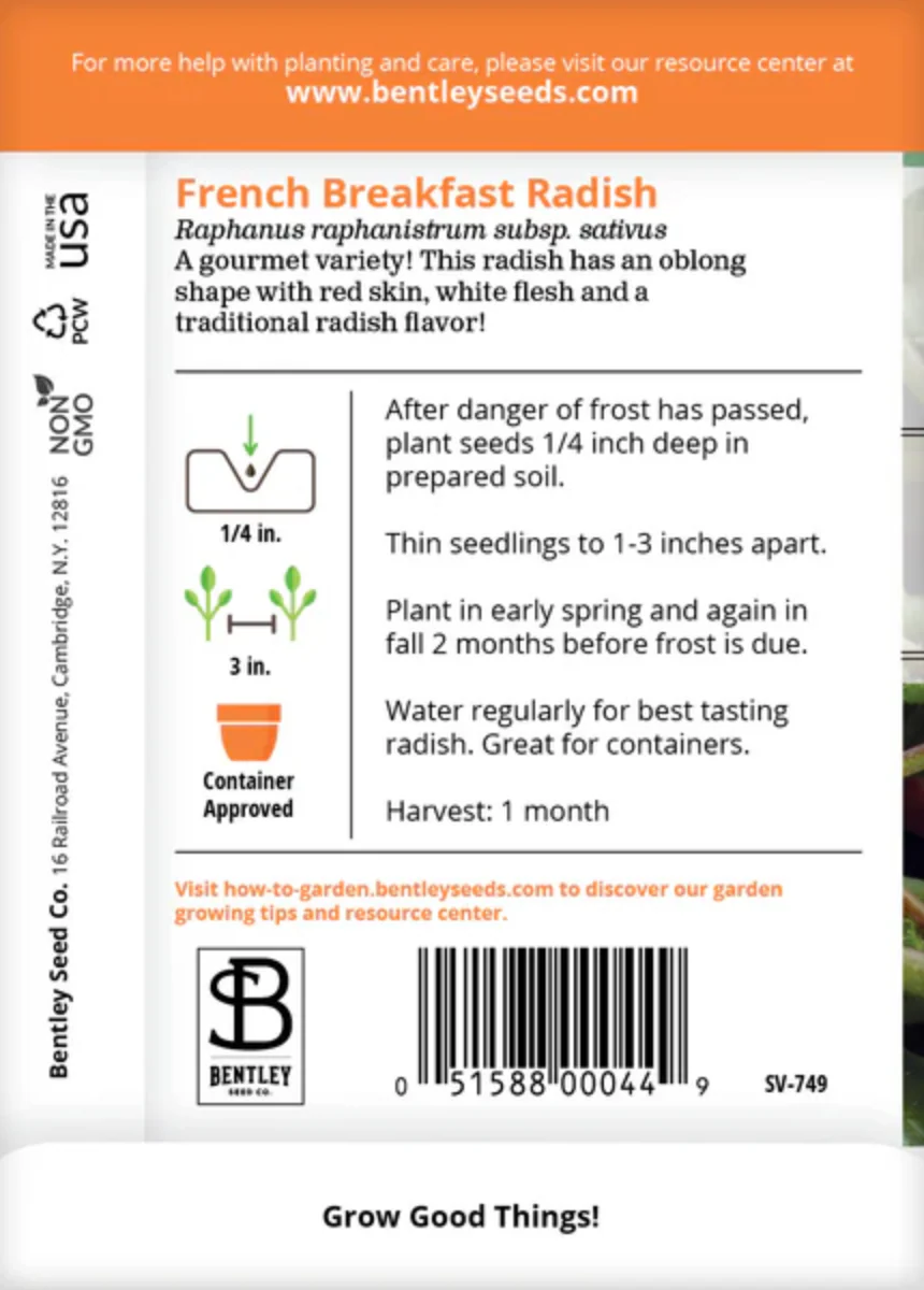 Radish 'French Breakfast' - Vegetable Seeds - Image 3
