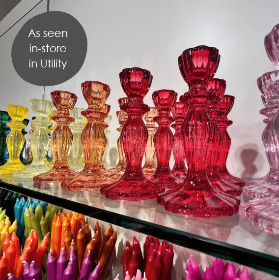 Red Glass Candle Holder - Image 3