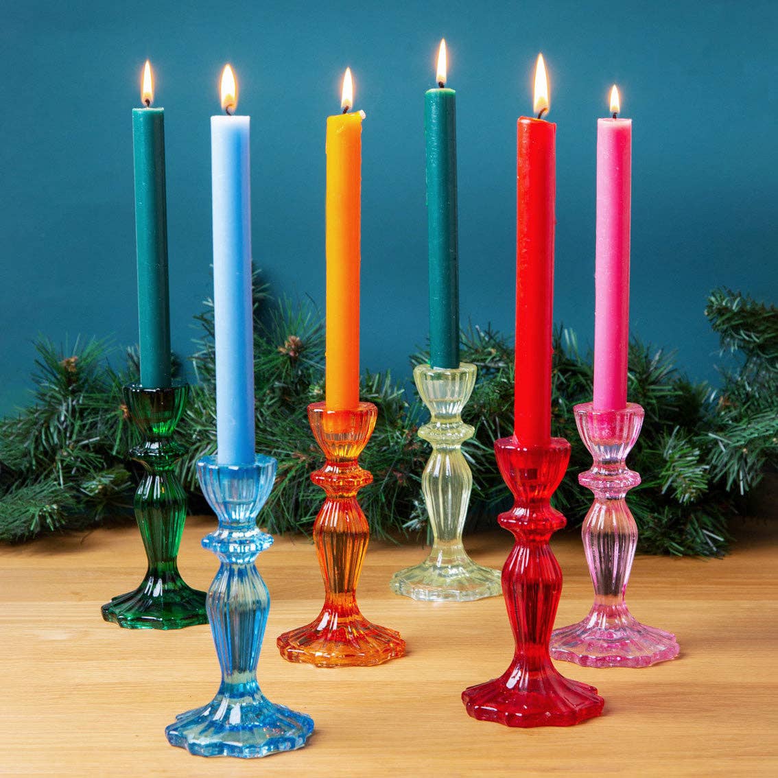 Red Glass Candle Holder - Image 7