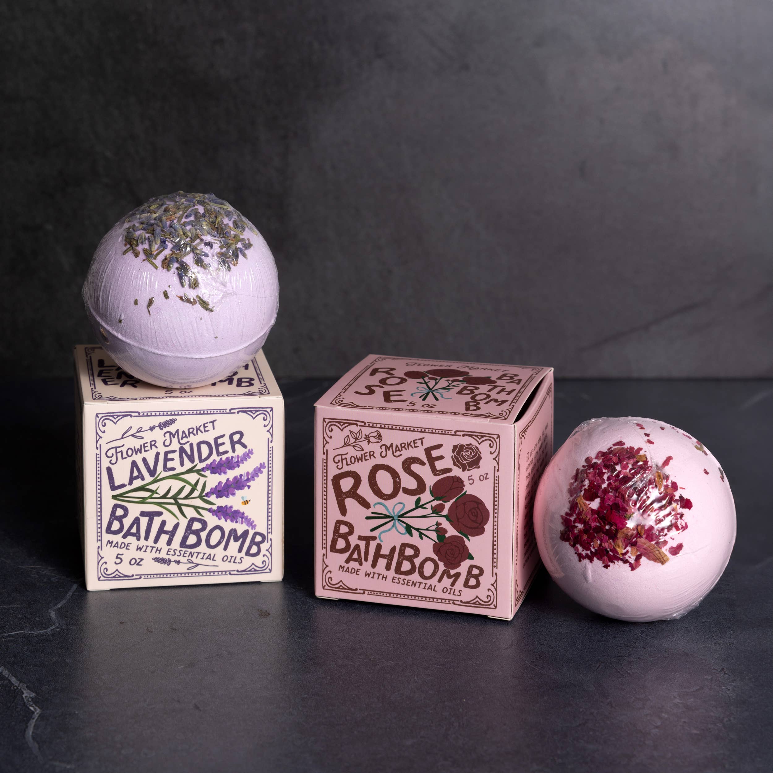 Rose Bath Bomb - with Box Aromatherapy 5 oz - Image 2