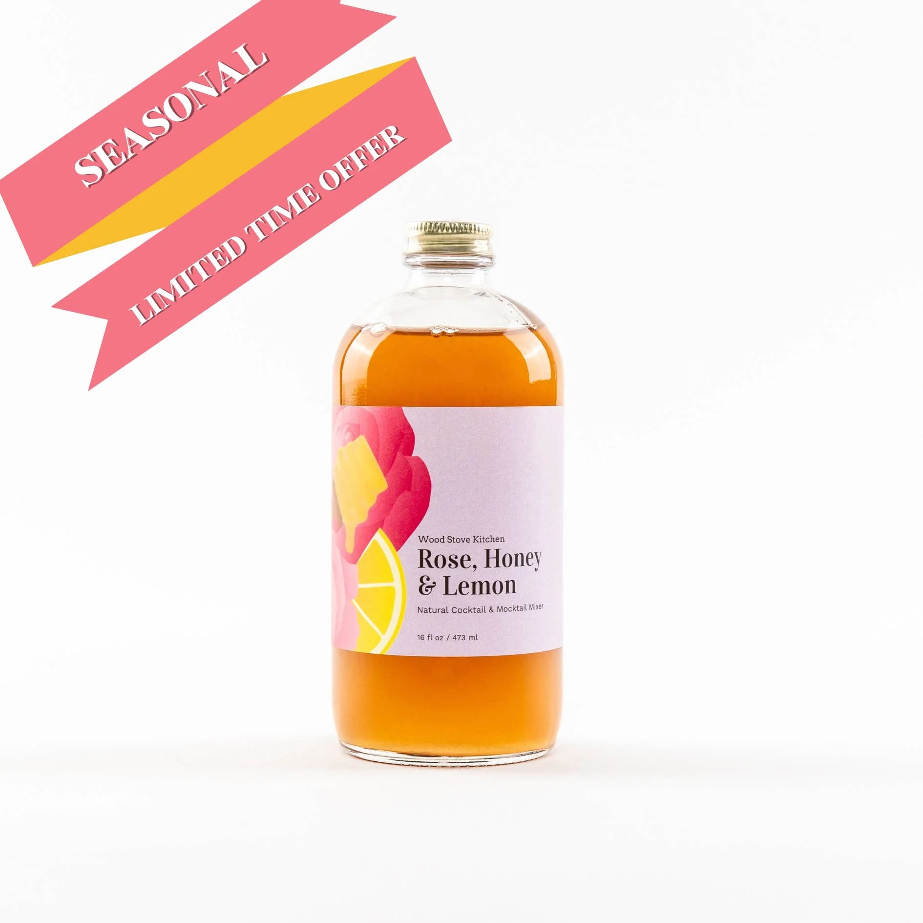 Rose Honey Lemon Cocktail Mixer and Mocktail Mixer, 16 fl oz - Image 4