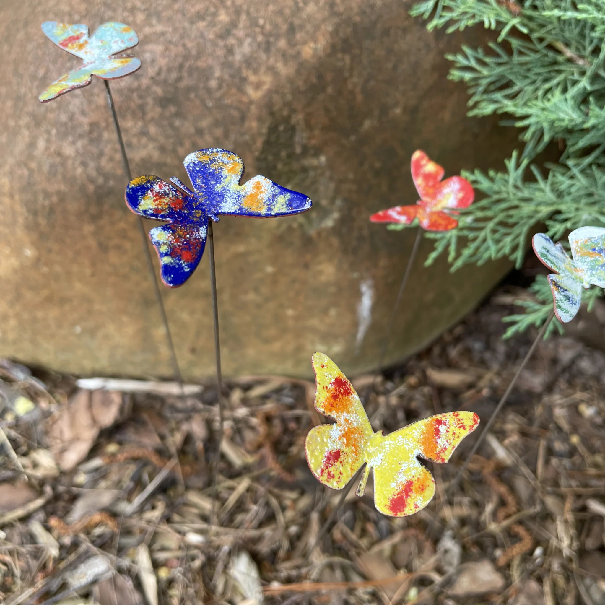 Small Copper Enamel Butterflies - Image 2