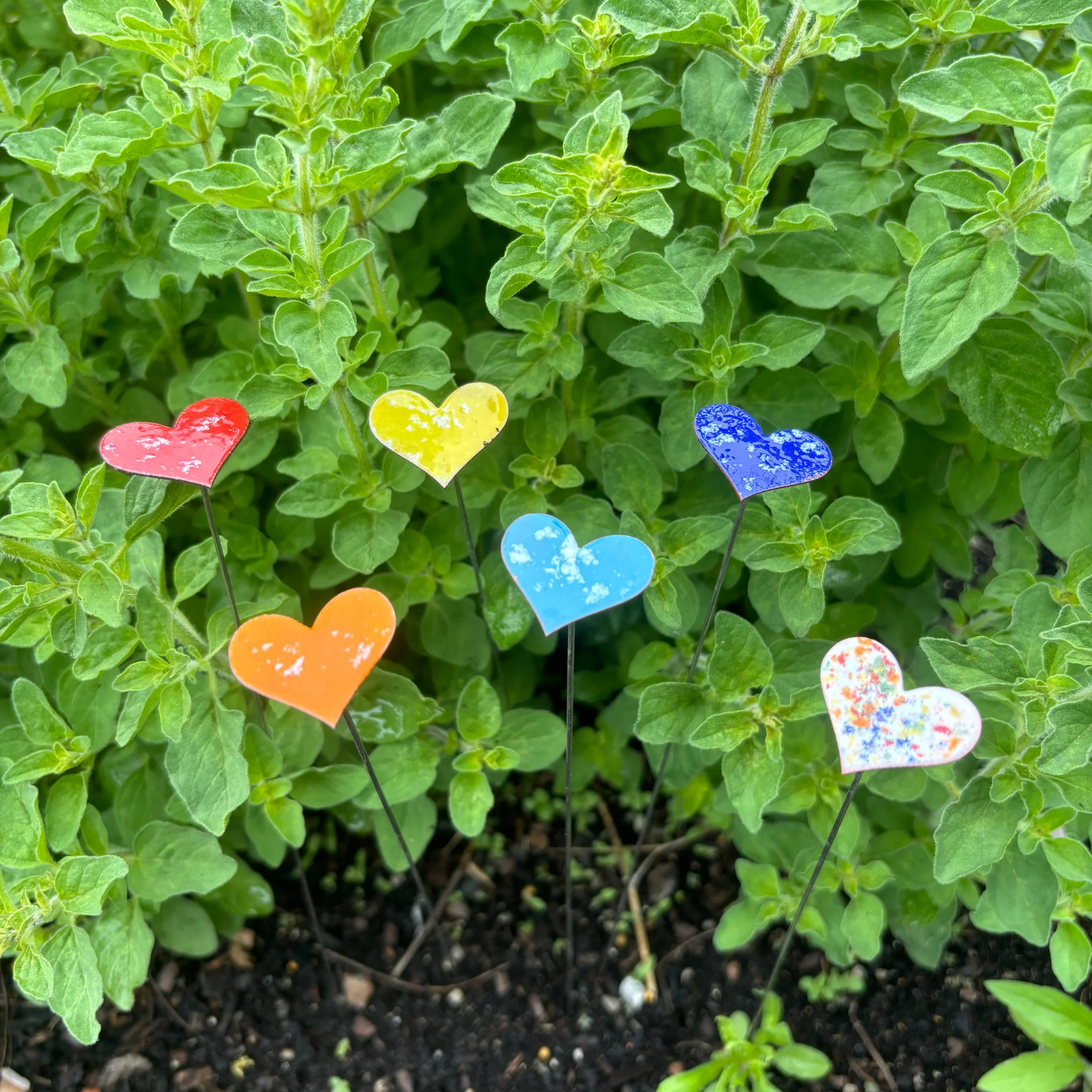 Small Copper Enamel Hearts - Image 2