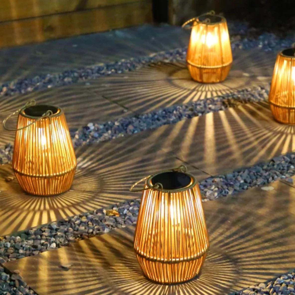 Solar Rattan Lantern - Image 6