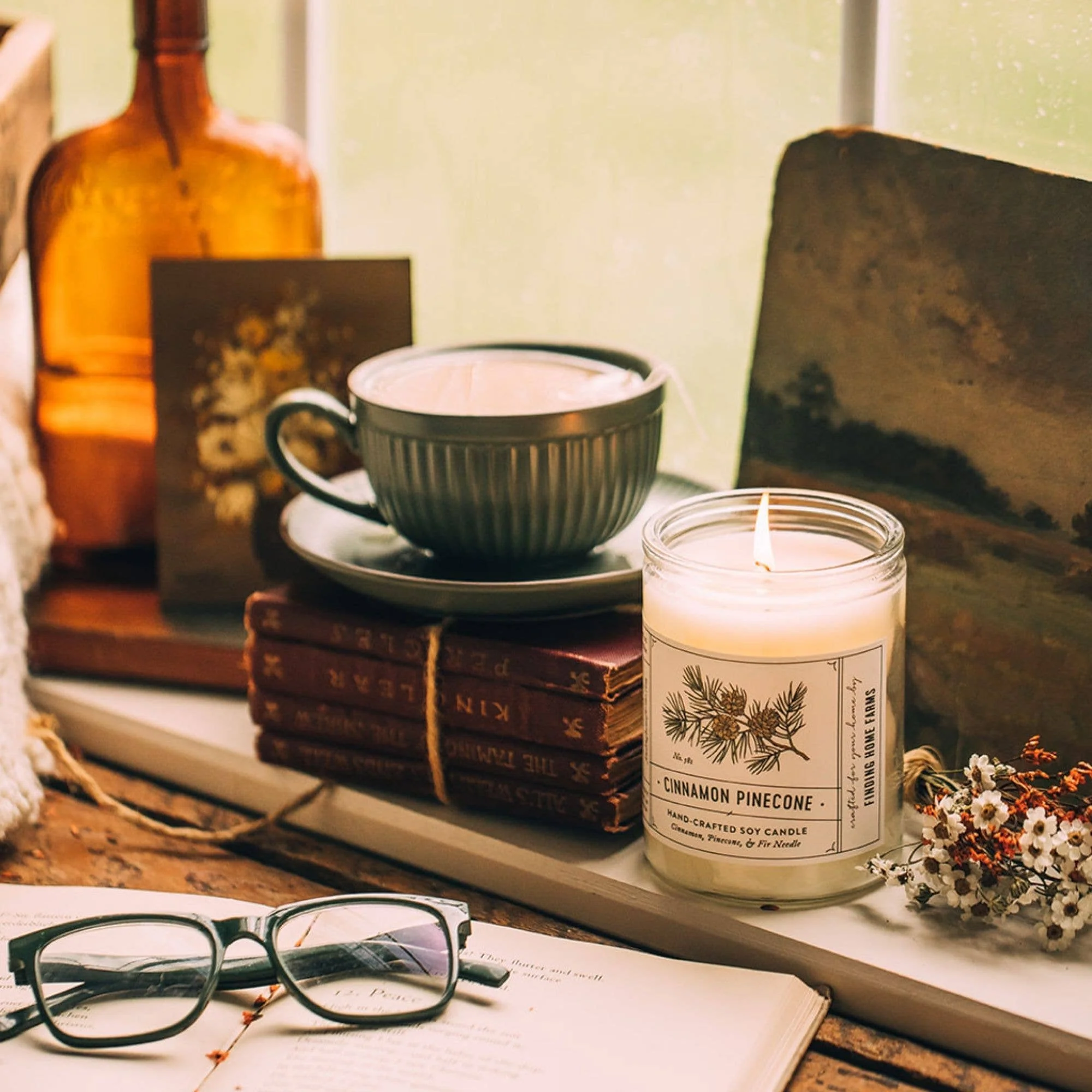 Soy Candle, Cinnamon Pinecone, Warm & Spicy Fall Scent - Image 5