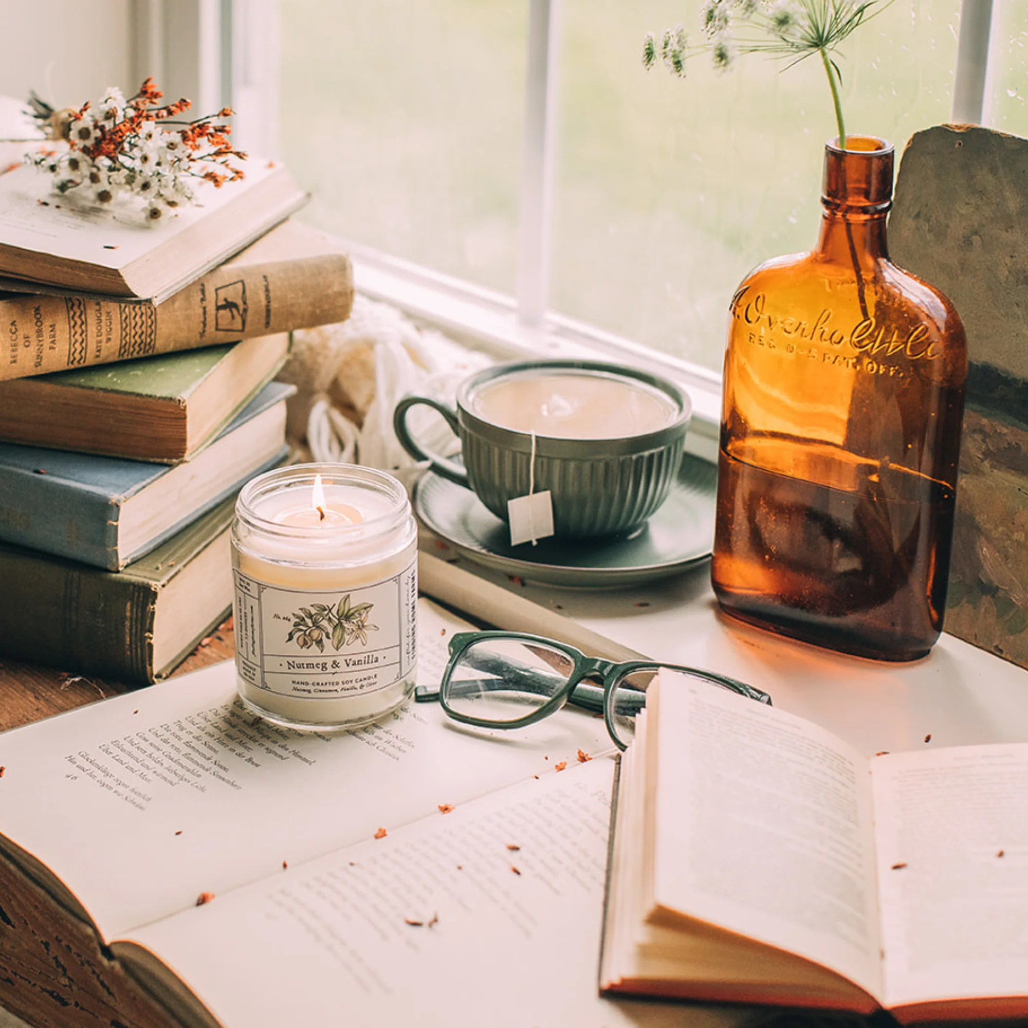 Soy Candle, Nutmeg & Vanilla, Warm Fall Scent - Image 5