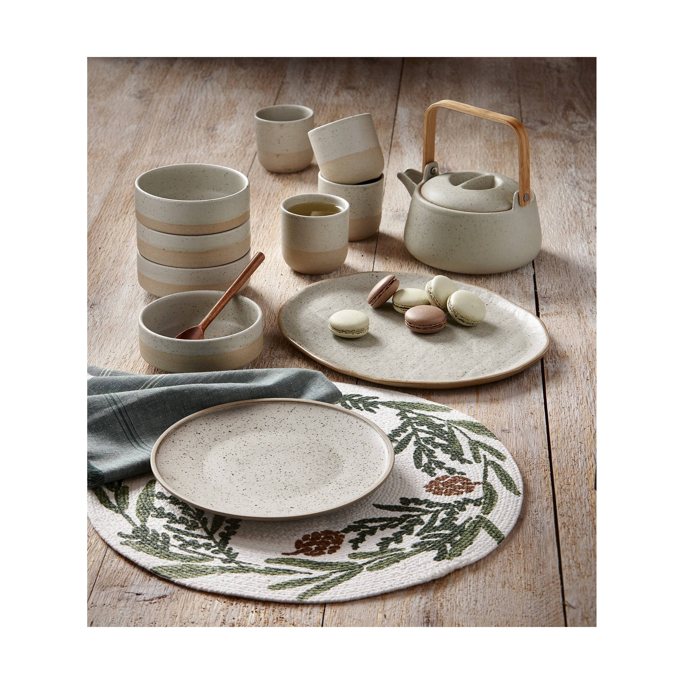 Speckle Glaze Teapot Taupe Porcelain - Image 2