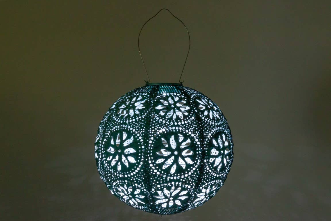 Stella Boho Globe Solar Lantern - Mineral Green - Image 4