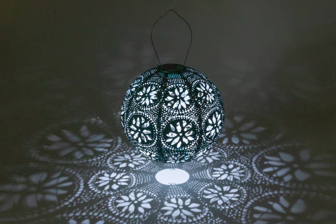 Stella Boho Globe Solar Lantern - Mineral Green - Image 6