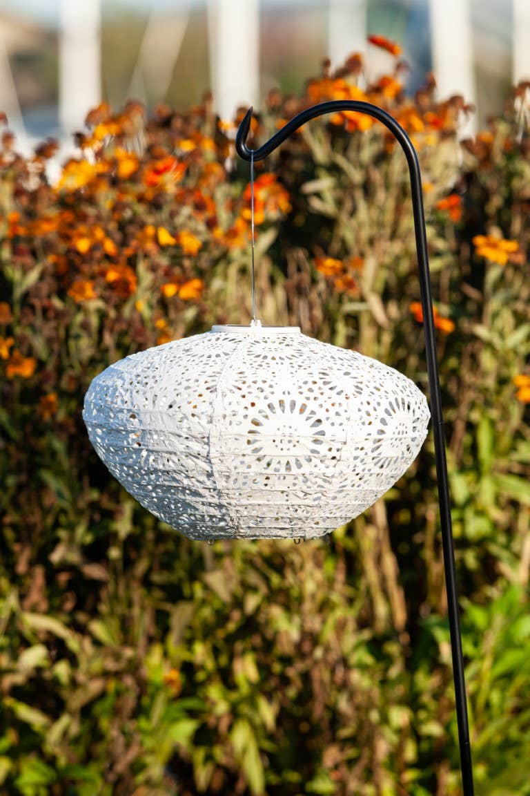 Stella Crown Chantilly Lace Solar Lantern - Porcelain - Image 12
