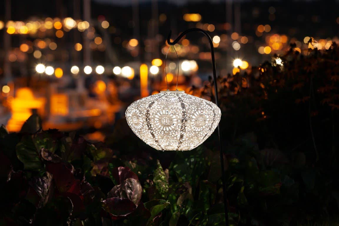 Stella Crown Chantilly Lace Solar Lantern - Porcelain - Image 15