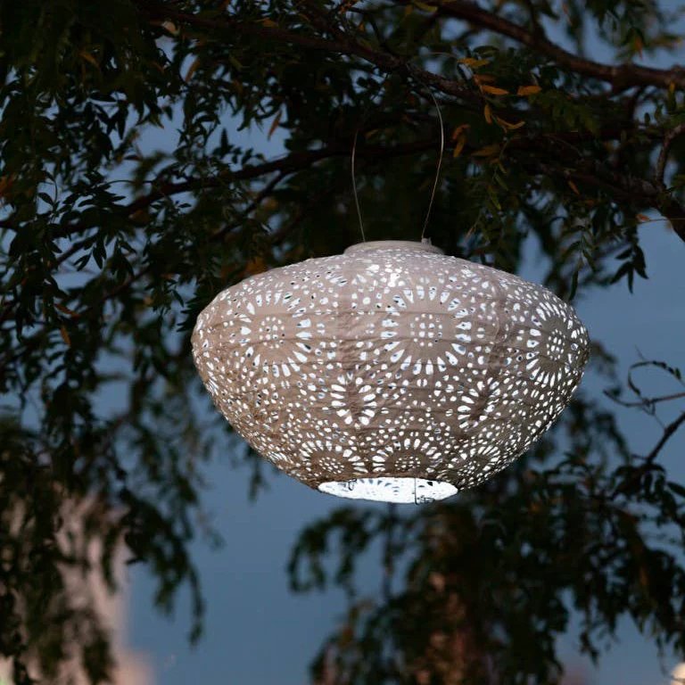 Stella Crown Chantilly Lace Solar Lantern - Porcelain - Image 2