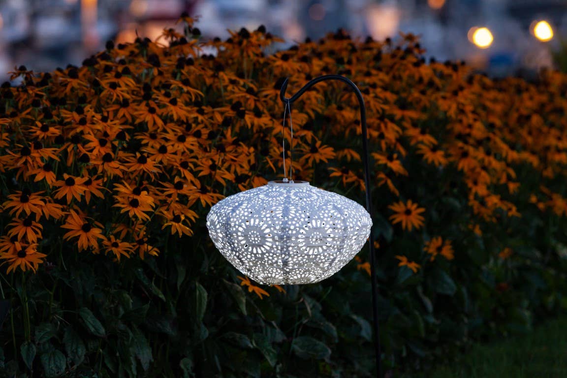 Stella Crown Chantilly Lace Solar Lantern - Porcelain - Image 25
