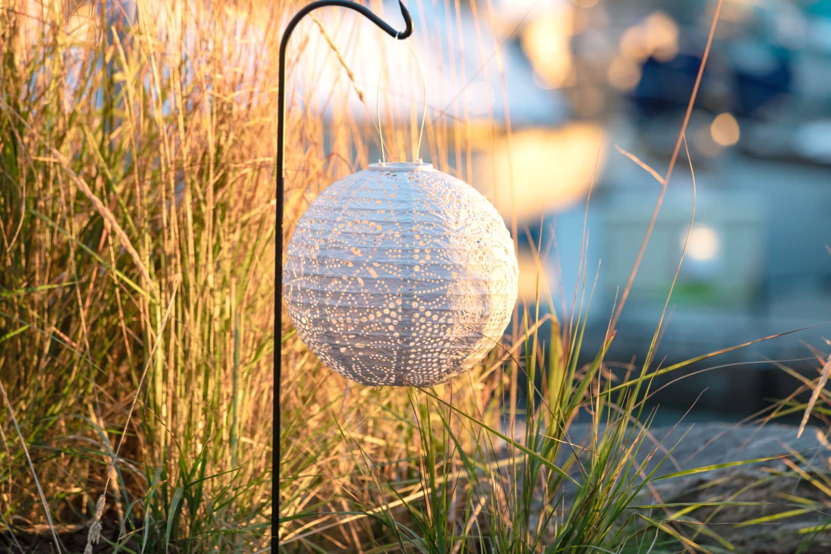 Stella Monstera Solar Lantern - Porcelain - Image 2