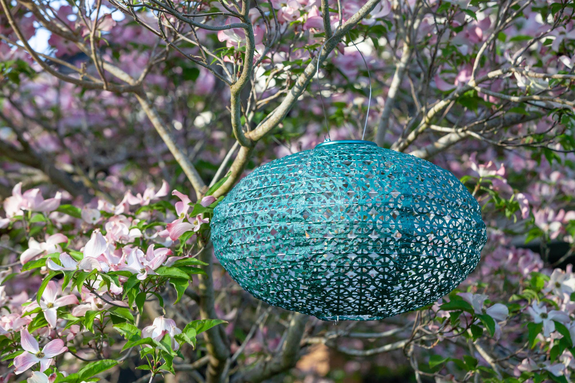 Stella Oval Wagon Wheel Solar Lantern - Met Emerald - Image 10