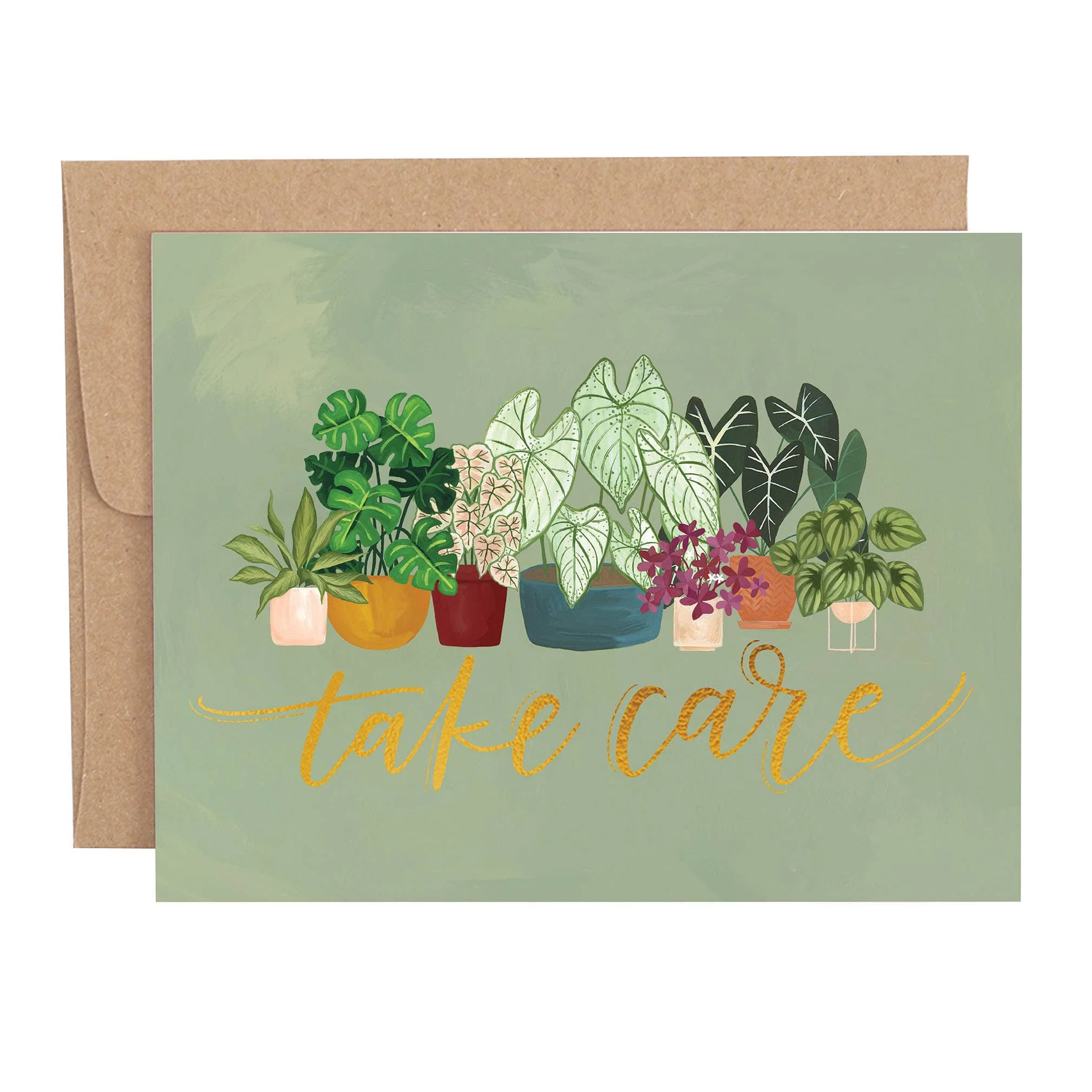 Take Care Houseplants Greeting Card