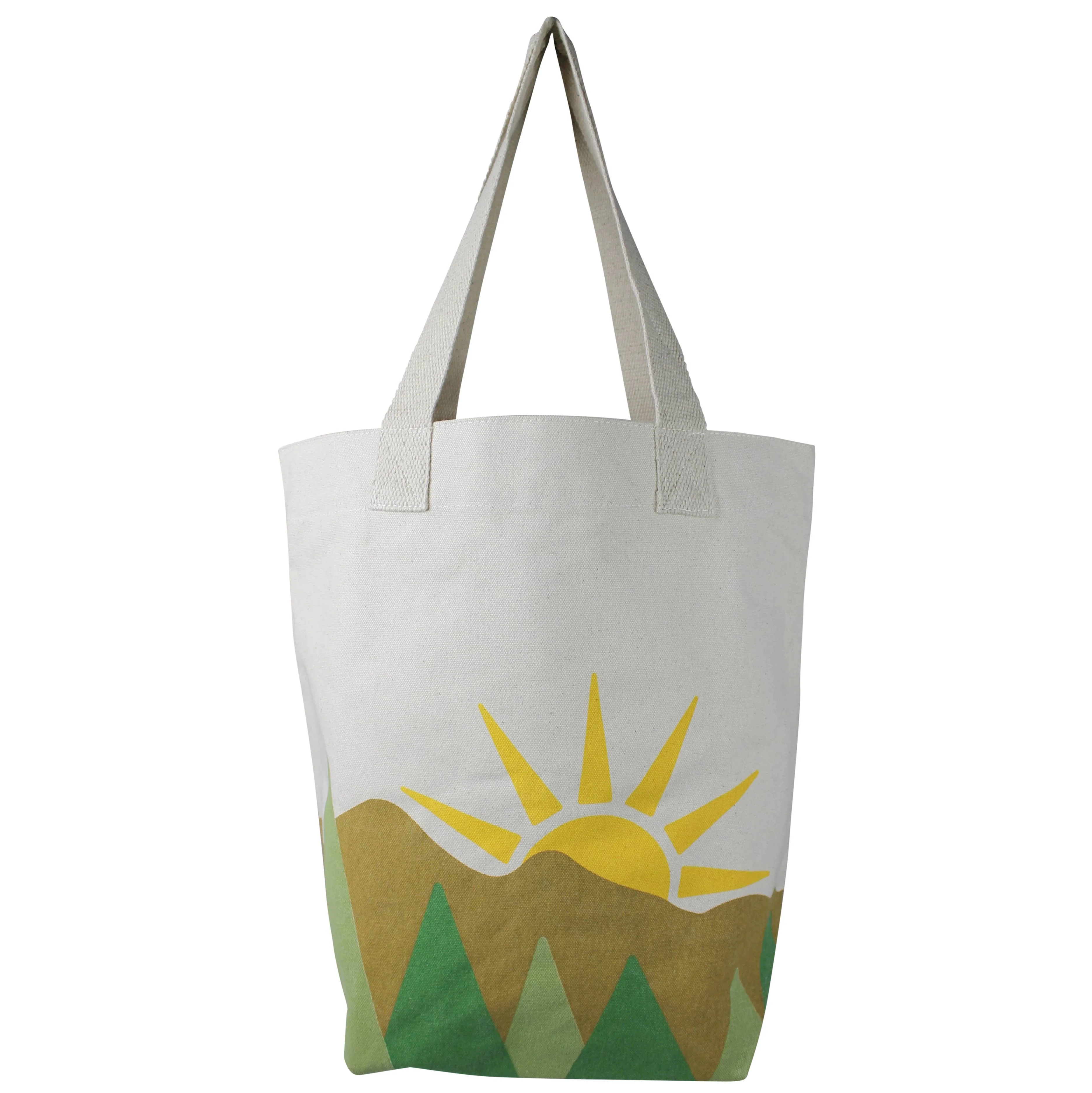 Tote, Canvas - Mountainscape. 10” drop handle