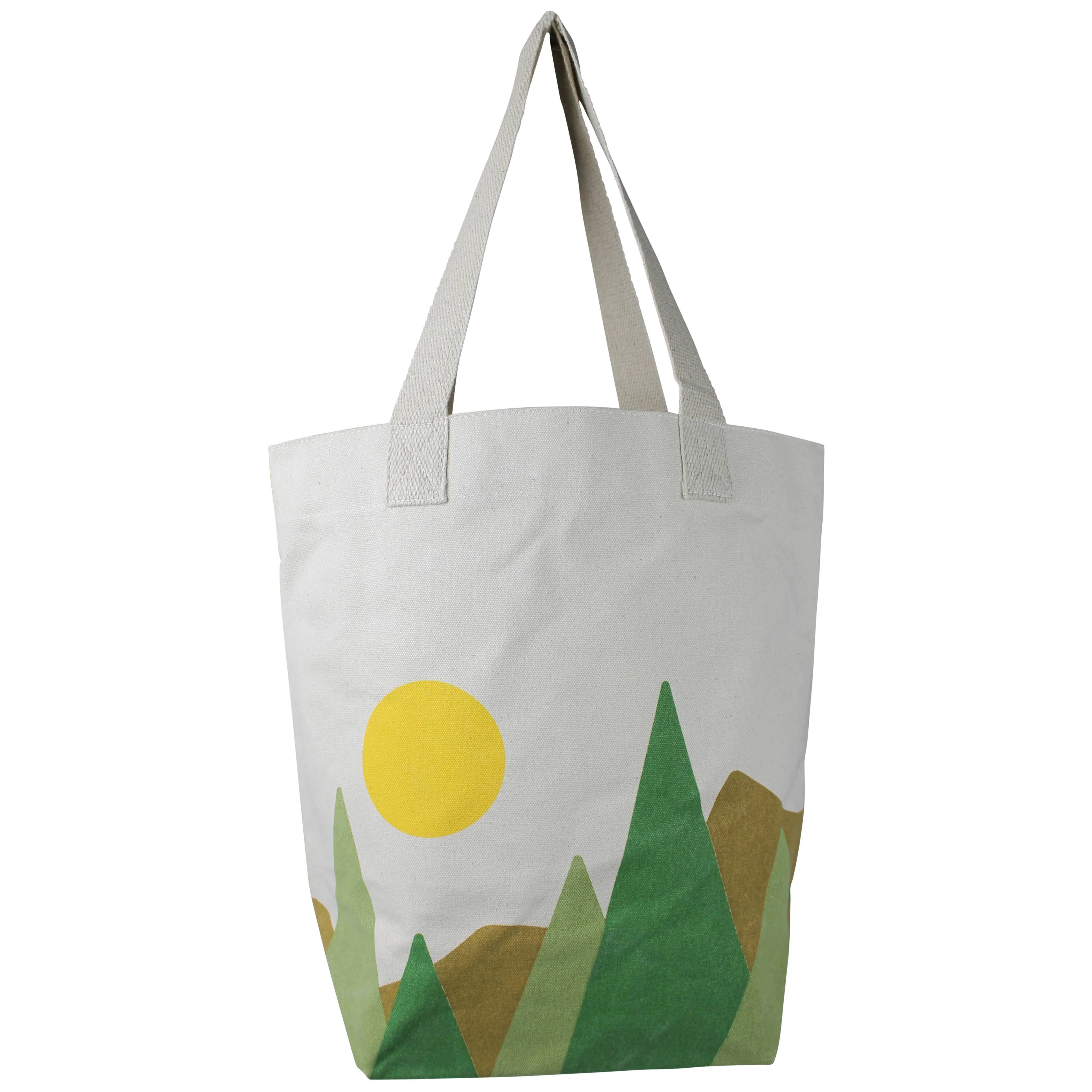 Tote, Canvas - Mountainscape. 10” drop handle - Image 2