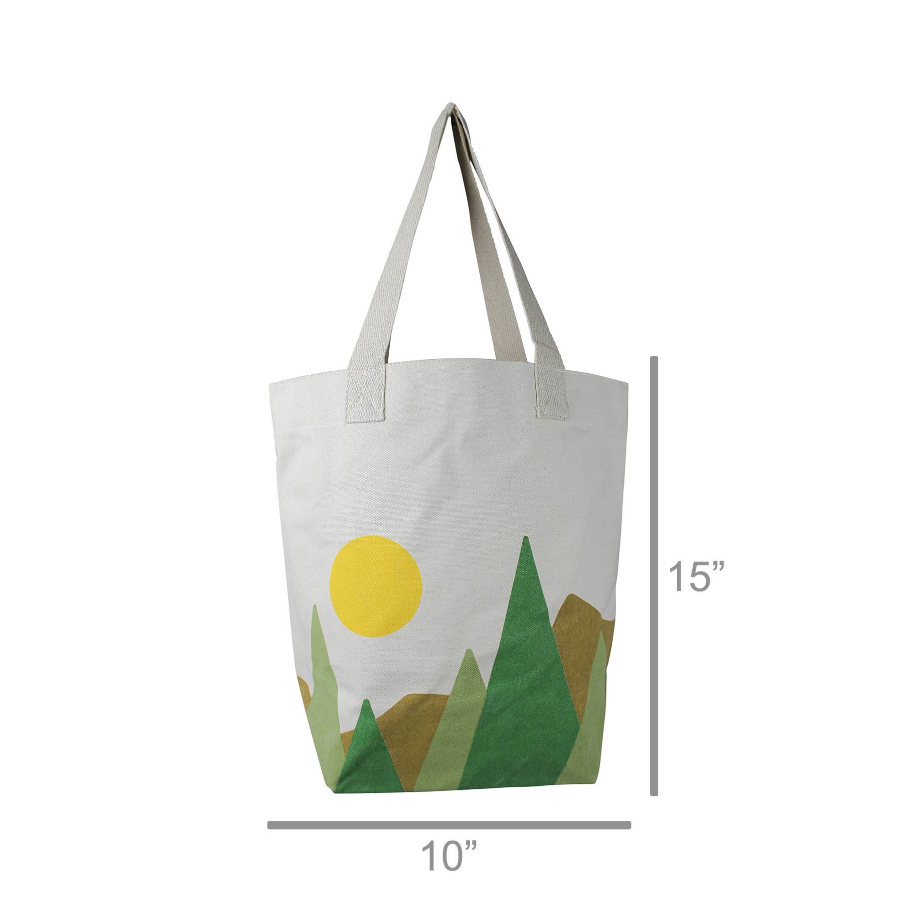 Tote, Canvas - Mountainscape. 10” drop handle - Image 3