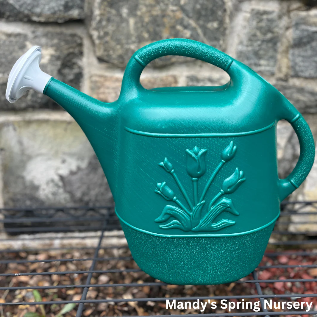 2 Gal. Hunter Green Watering Can w/ Floral Design - Image 2